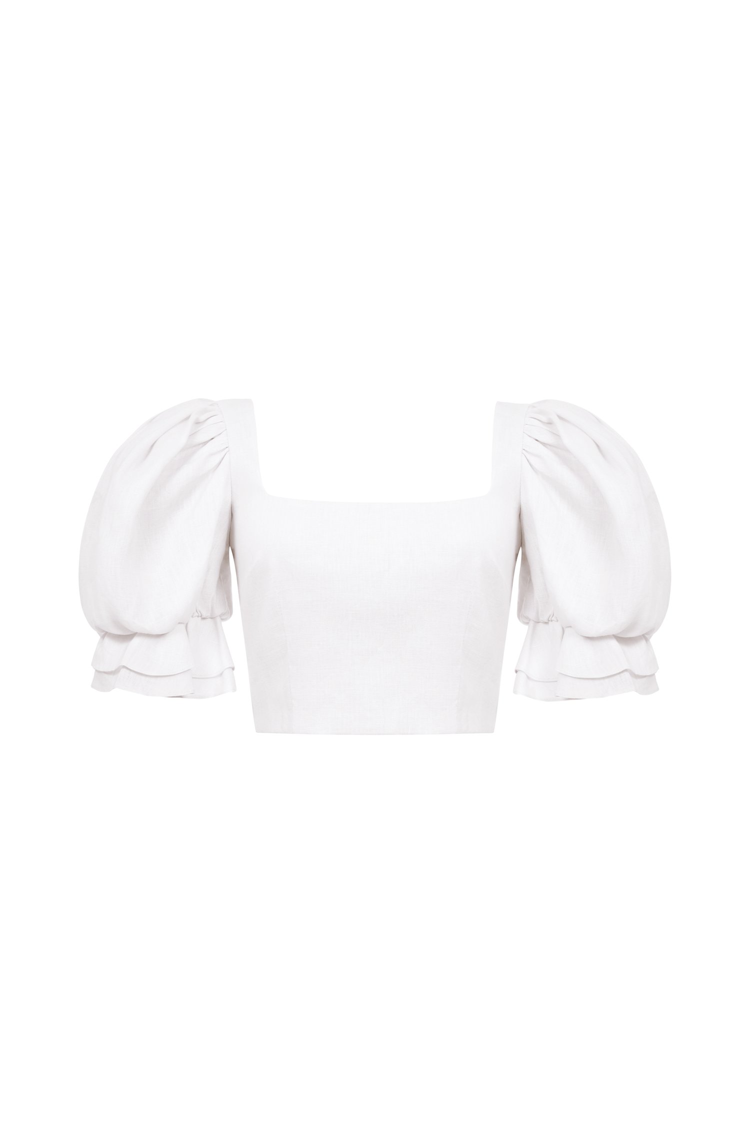 Niamh Square Neck Crop Top in Iconic White