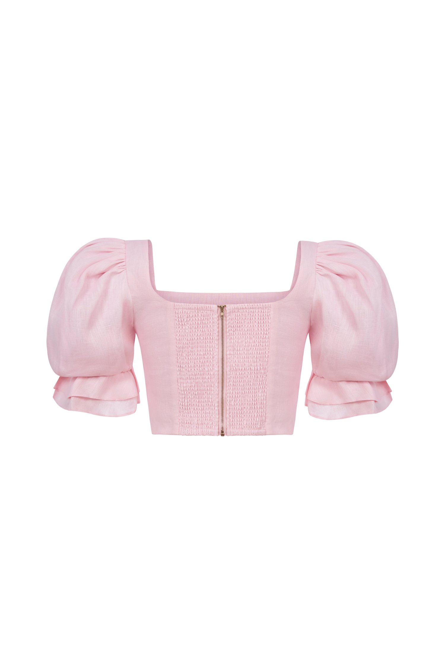 Niamh Square Neck Crop Top in Powder Pink