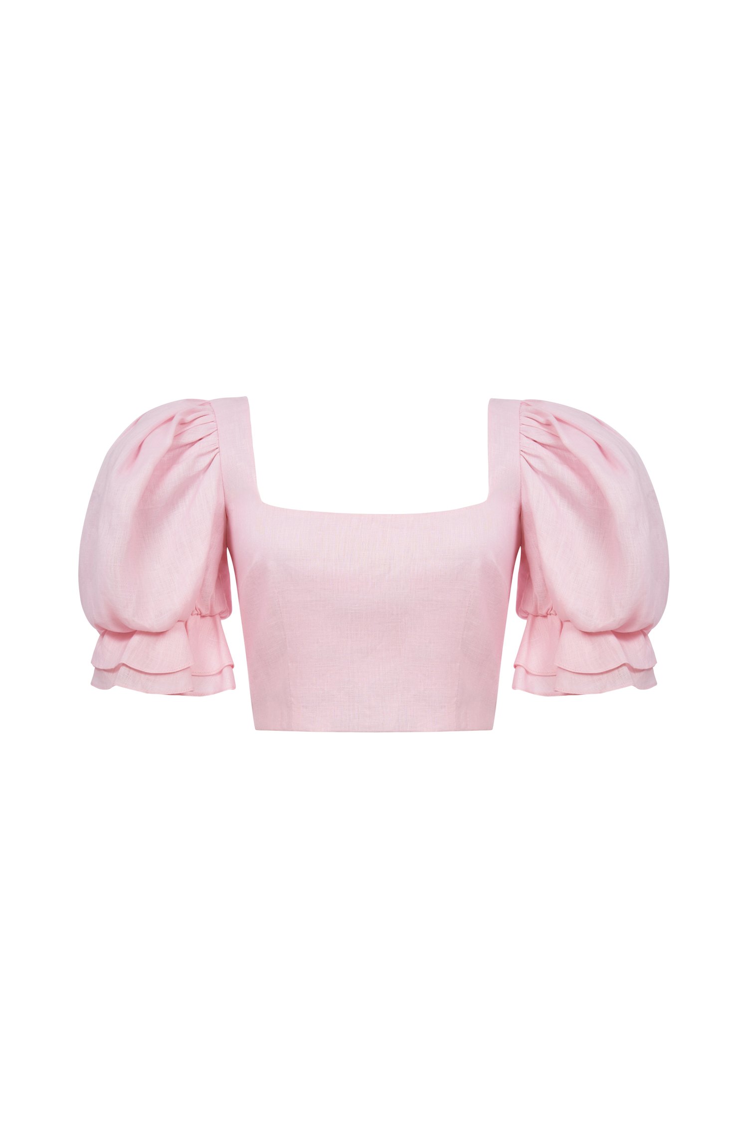 Niamh Square Neck Crop Top in Powder Pink