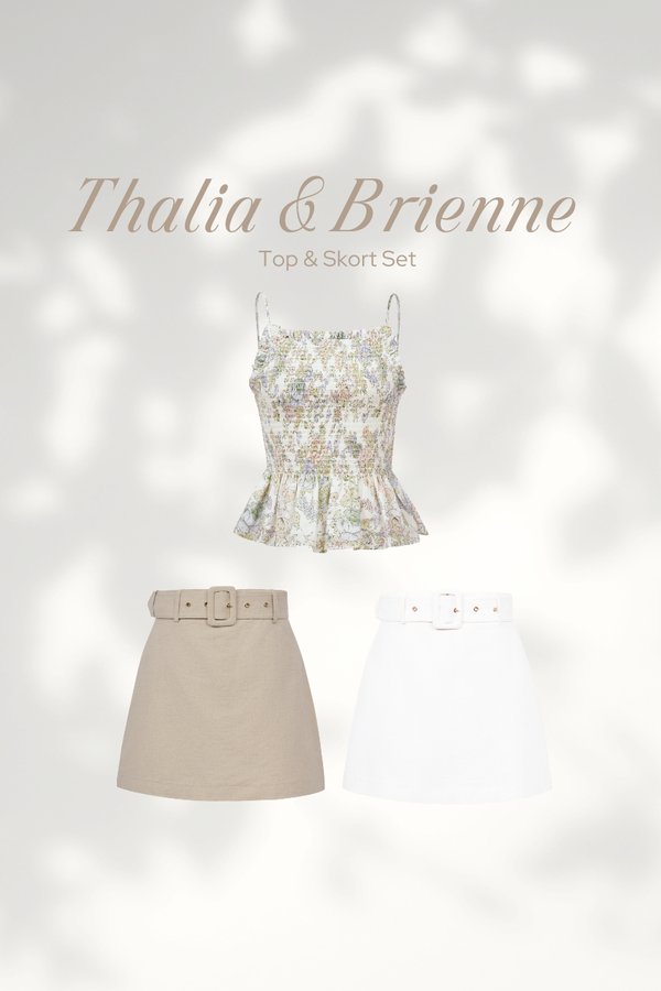 Thalia Top in Sketchbook Blooms and Brienne Skort Set