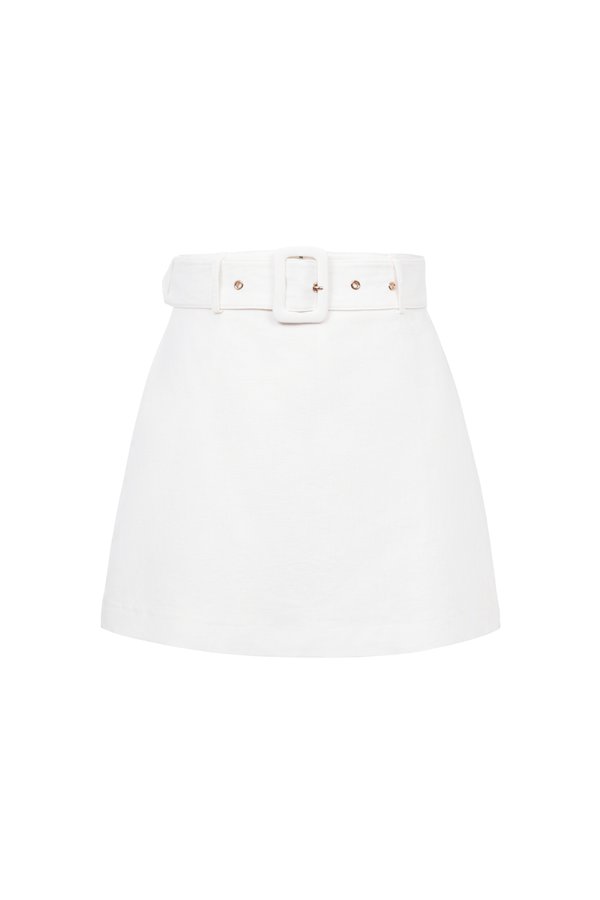 Brienne Belted Skorts in Iconic White