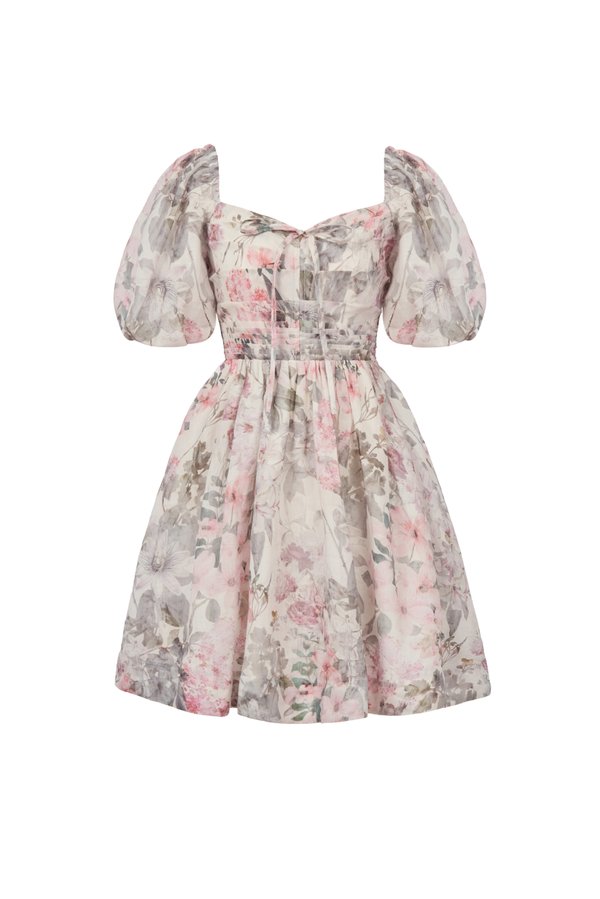 Haven Puff Dreamy Mini Dress in Pink Enchanted Blooms