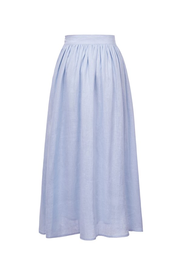 Laurel Voluminous Midi Skirt in Periwinkle Blue
