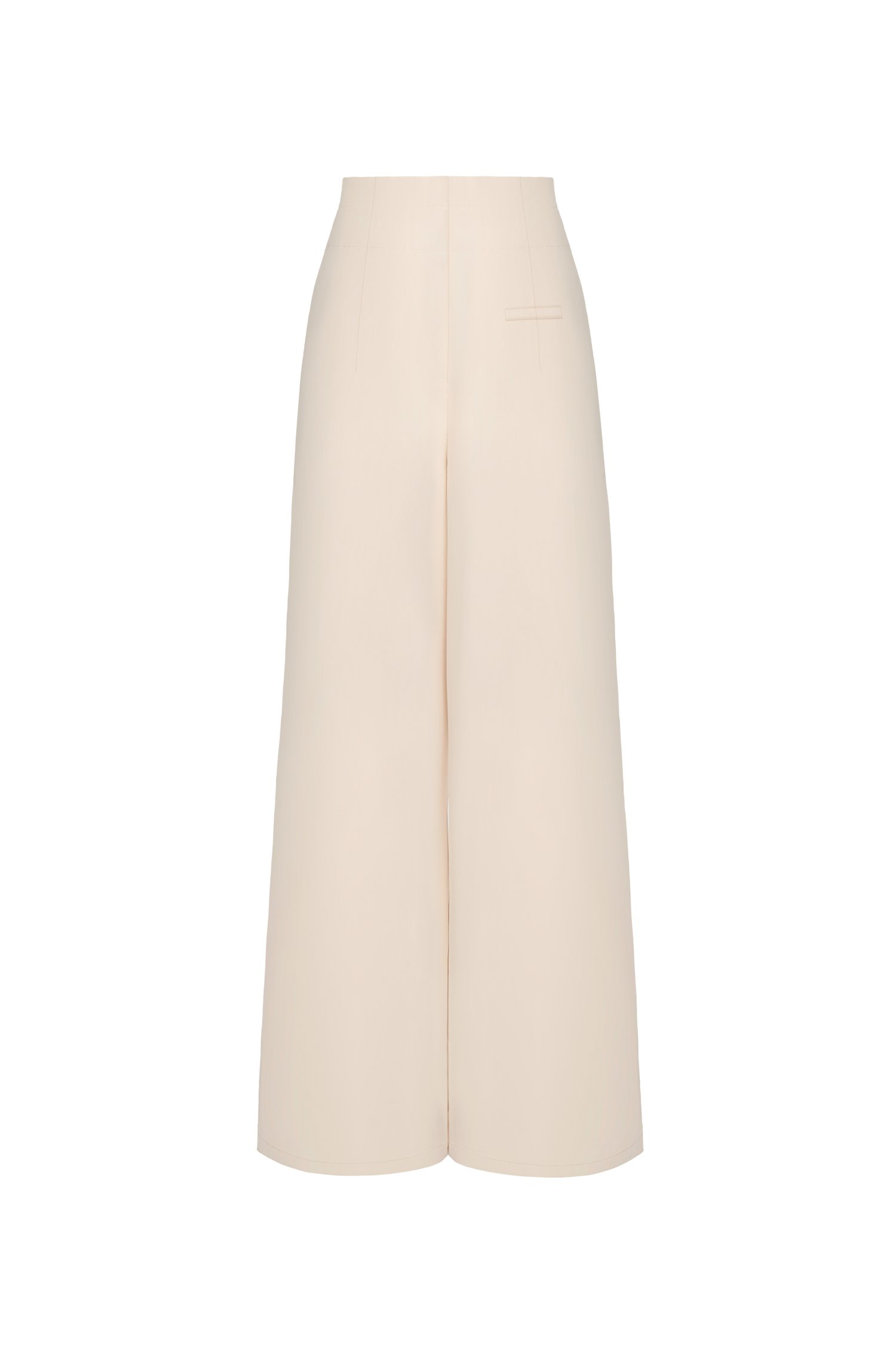 Kaiden Pleated Waist Straight Leg Pants in Cream