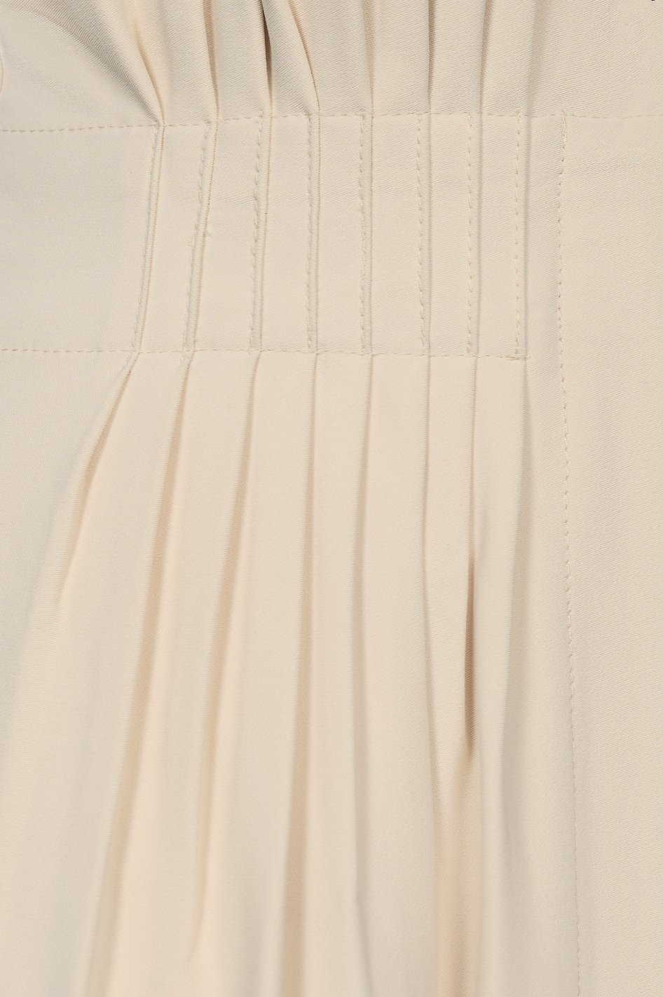 Kaiden Pleated Waist Straight Leg Pants in Cream