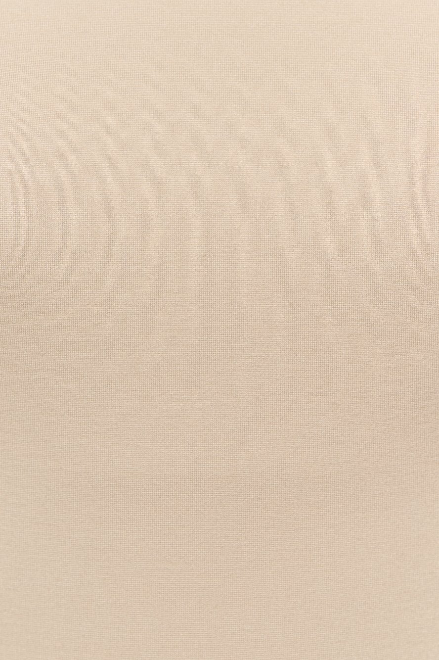 Sia Padded Square Neck Top in Almond