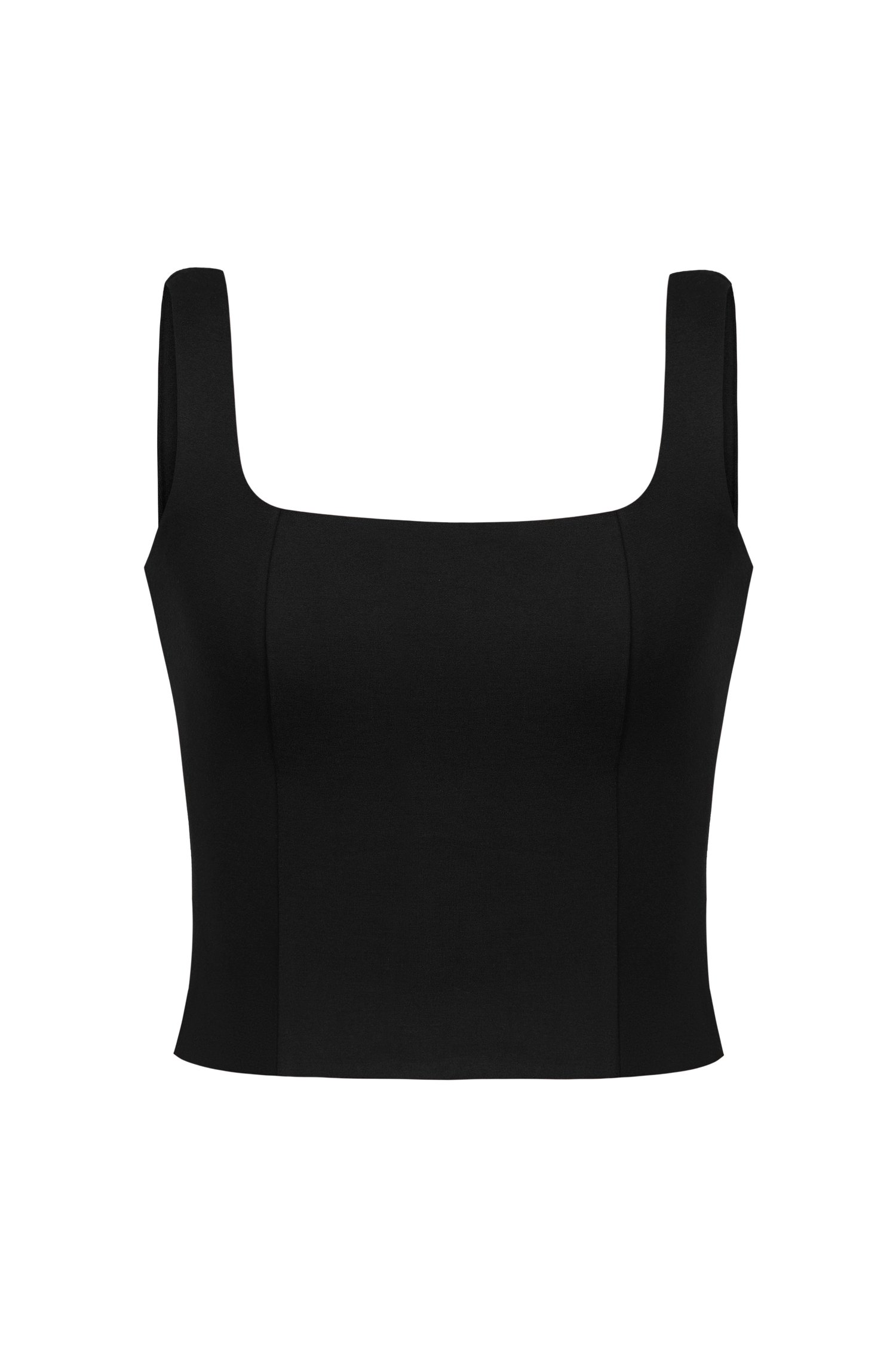 Sia Padded Square Neck Top in Classic Black
