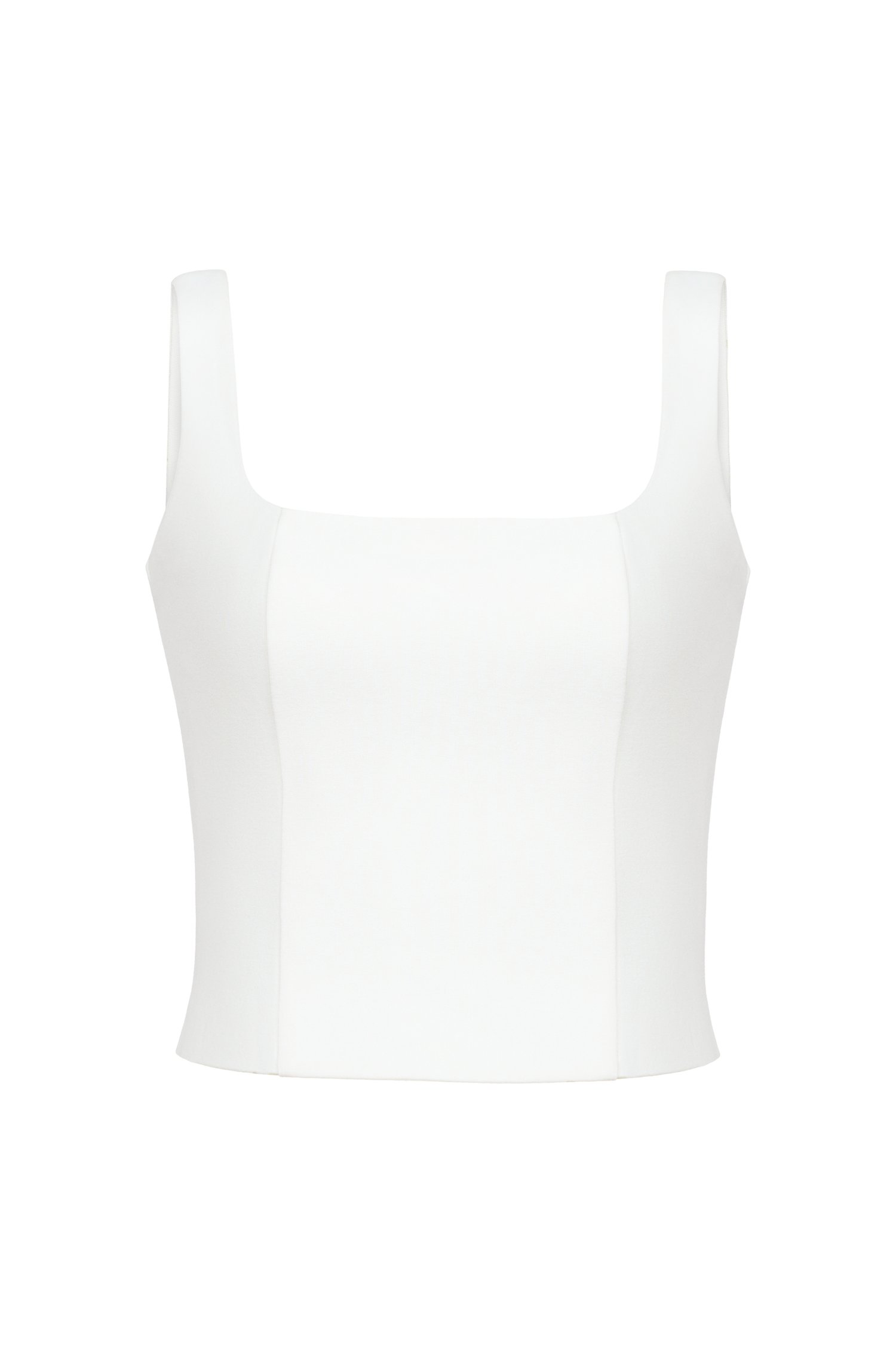 Sia Padded Square Neck Top in Iconic White