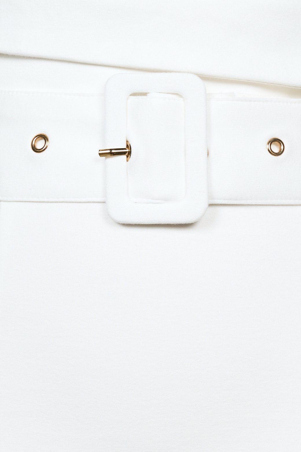 Tory Fold Over High Waist Pencil Skirt in Iconic White