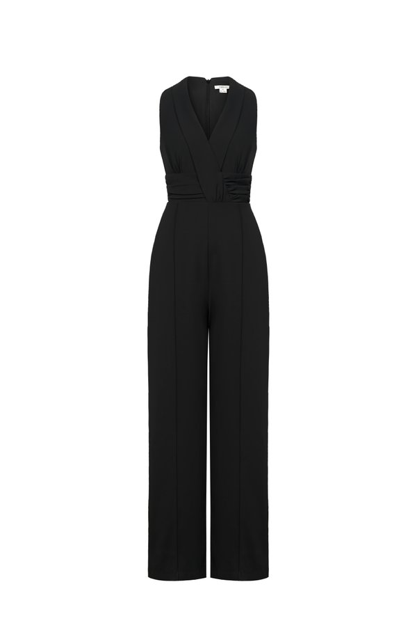 Reika Ruched Jumpsuit in Classic Black