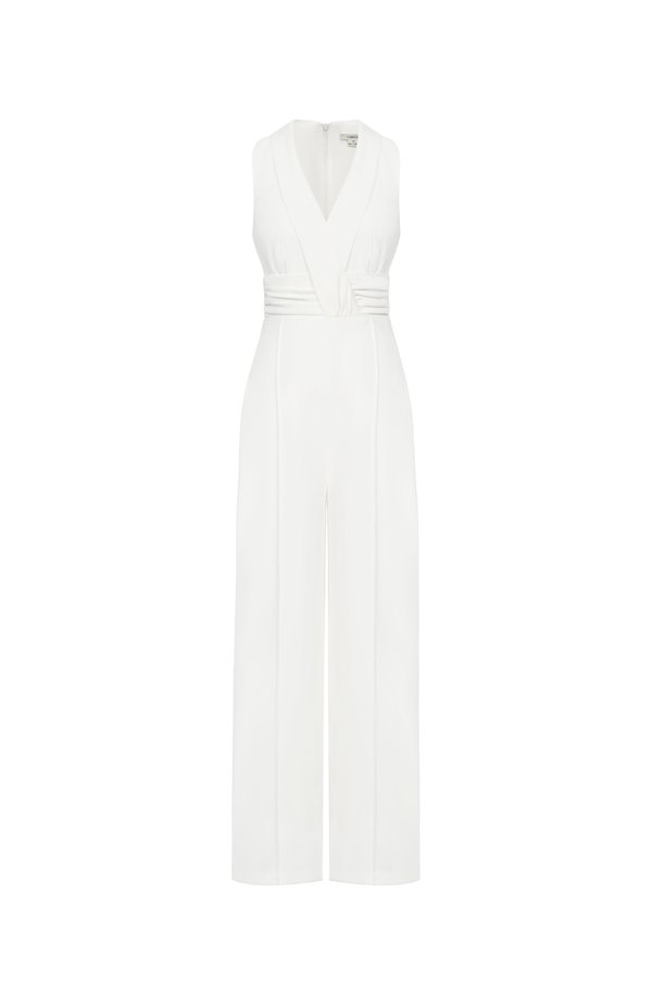 Reika Ruched Jumpsuit in Iconic White