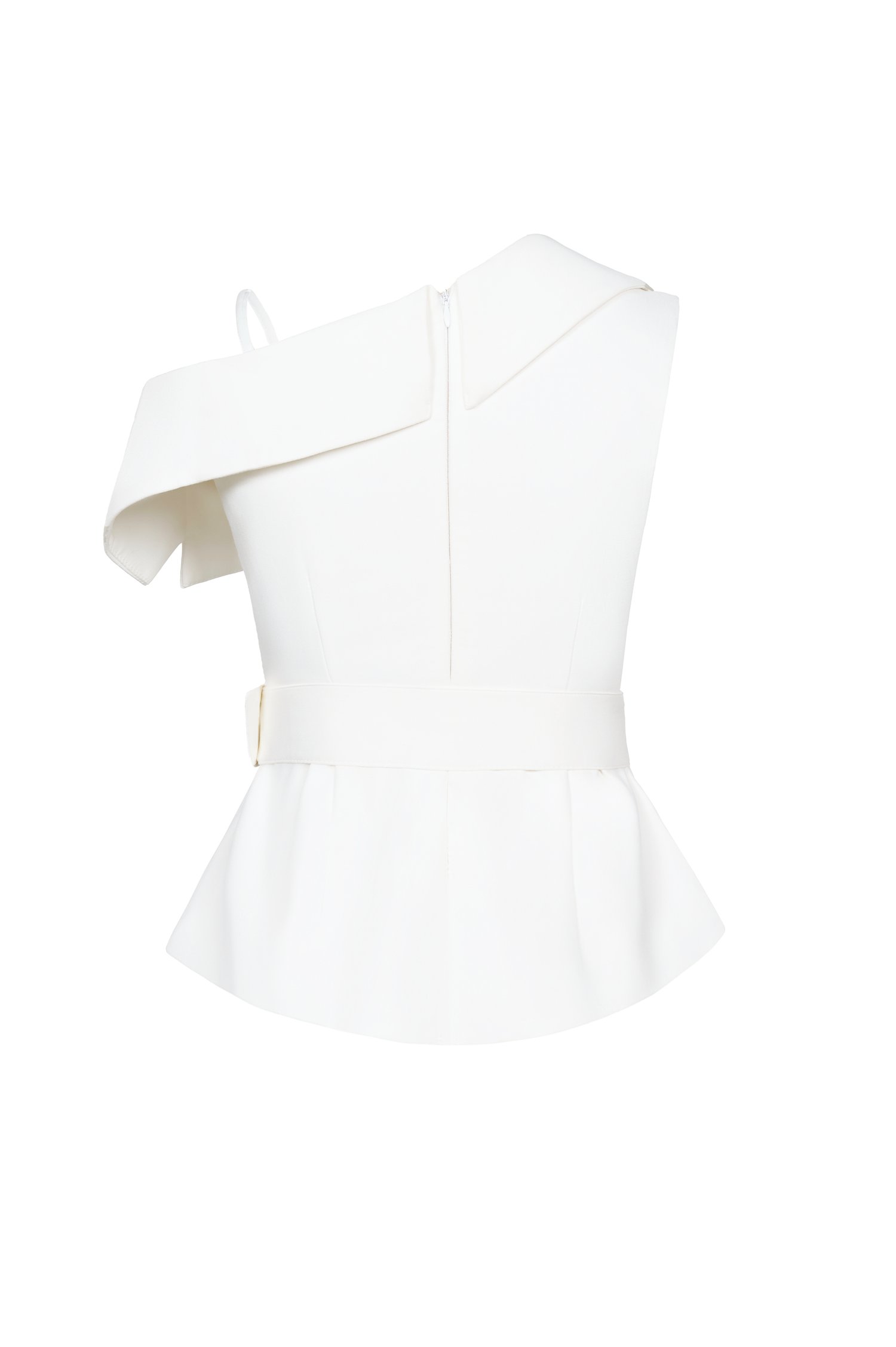 Aurelia Asymmetrical Tailored Top In Iconic White