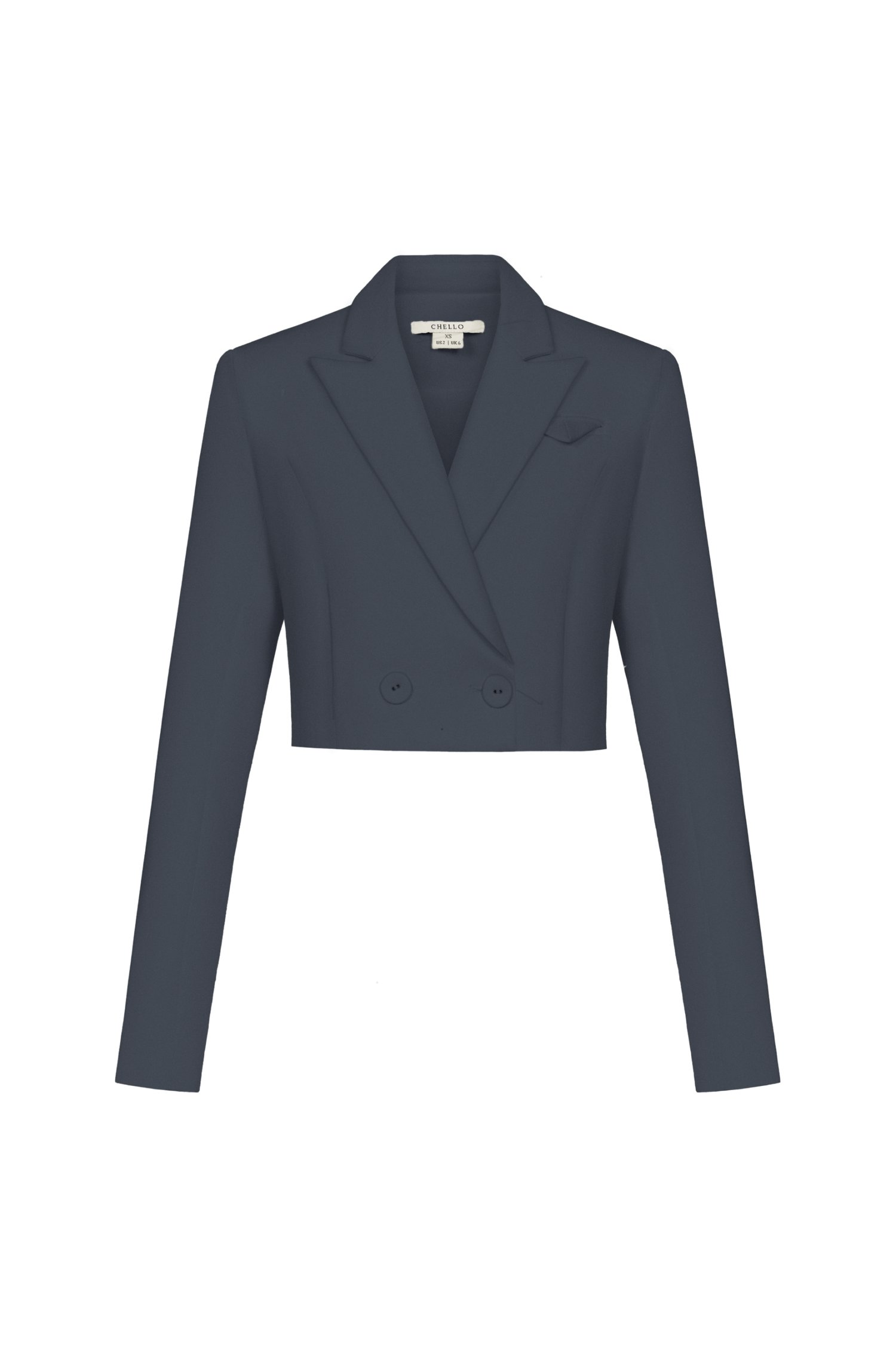 Nova Cropped Blazer In Gunmetal