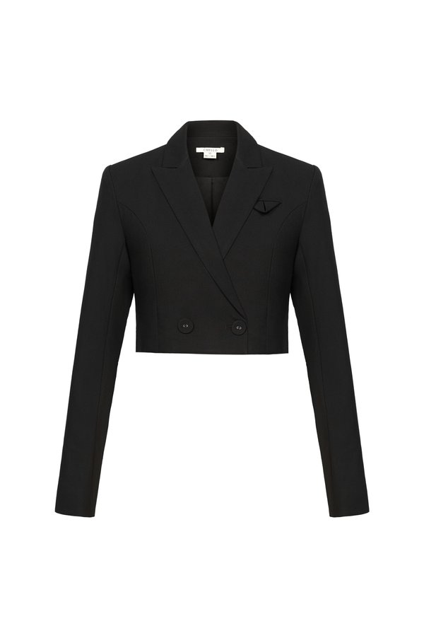 Nova Cropped Blazer In Classic Black