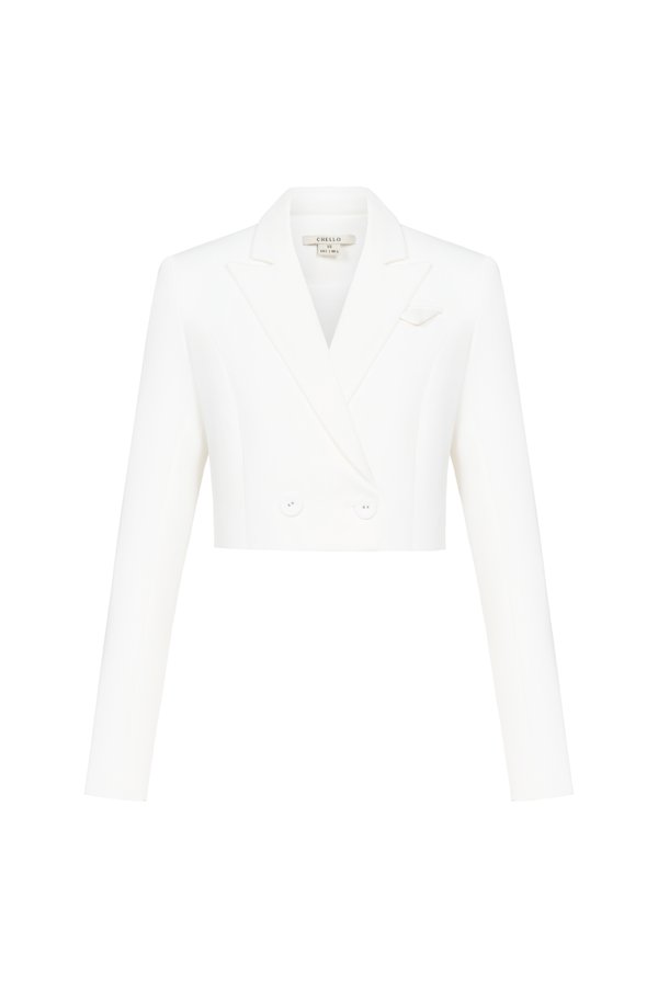 Nova Cropped Blazer In Iconic White