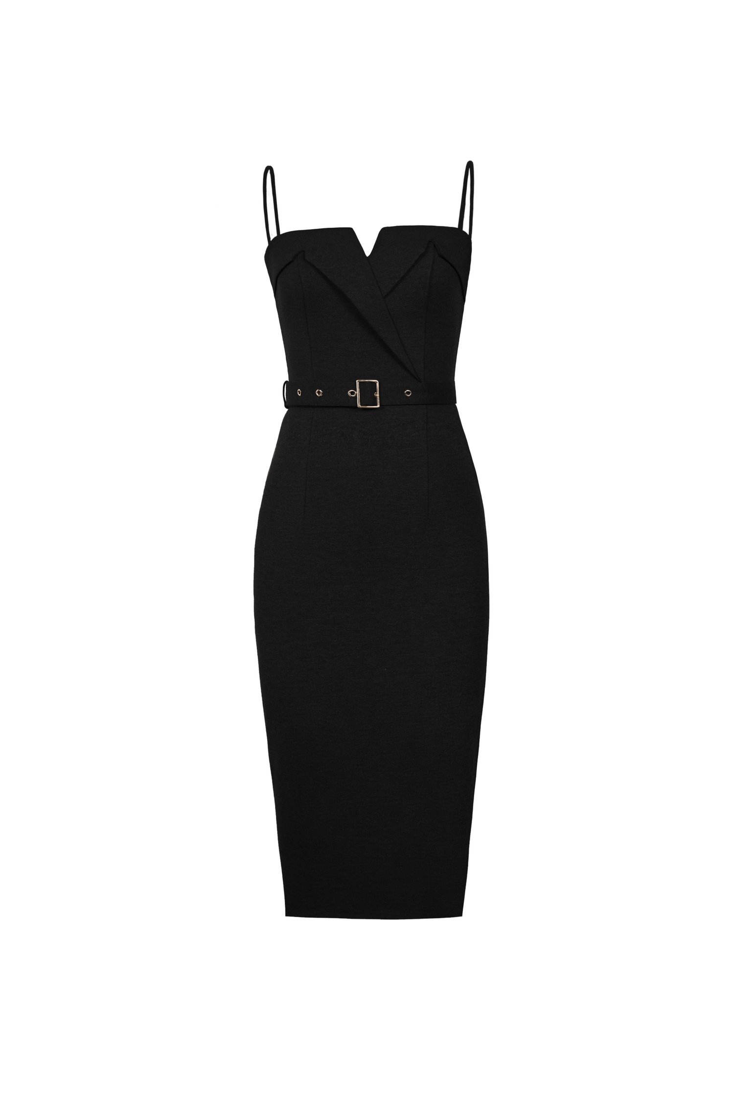 Ariella Tailored Pencil Dress in Classic Black
