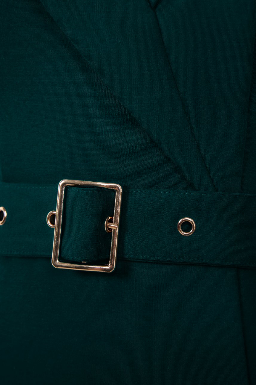 Ariella Tailored Pencil Dress in Emerald Green