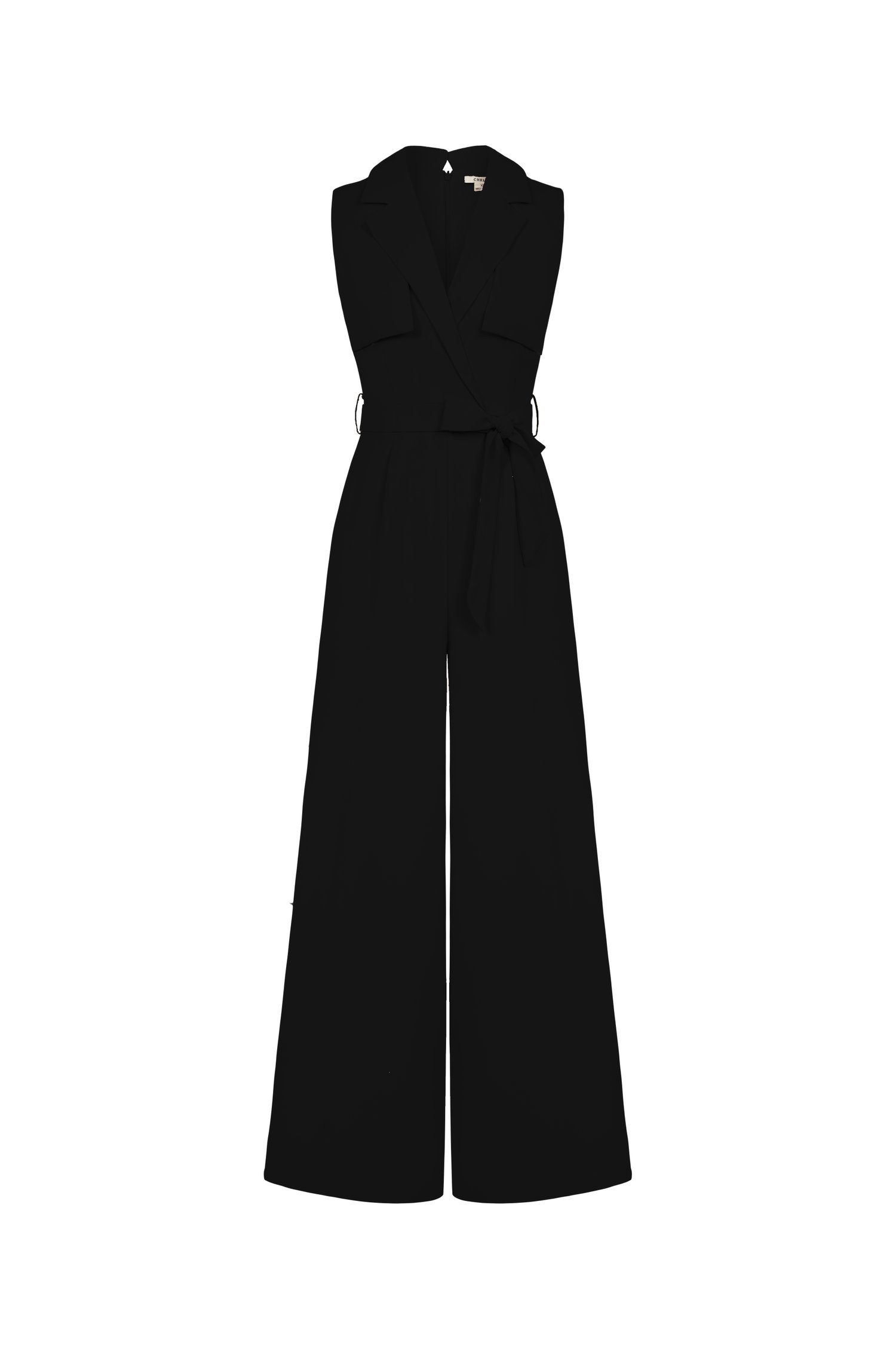 Caprice Trench Sash Belt Jumpsuit in Classic Black