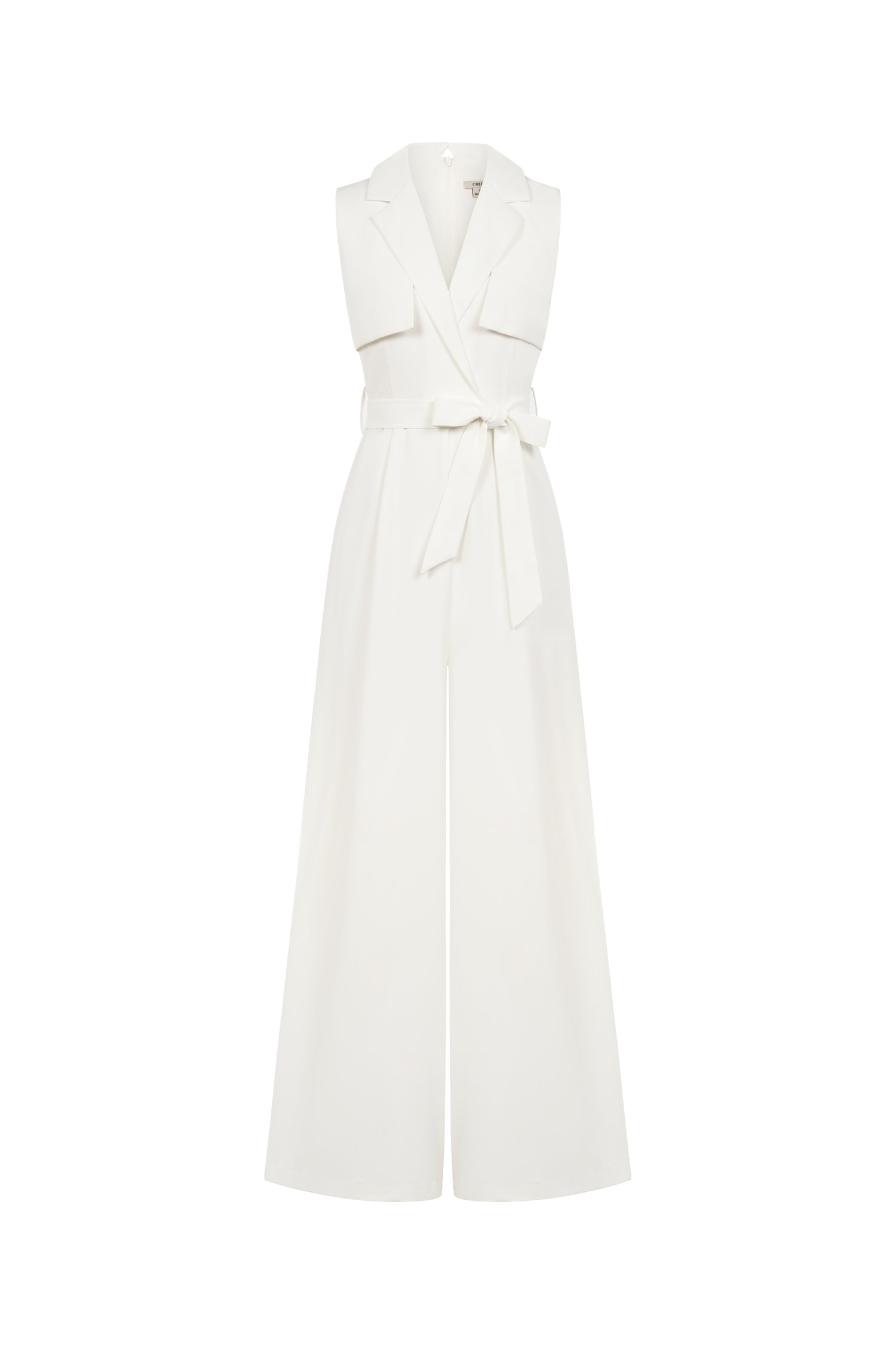 Caprice Trench Sash Belt Jumpsuit in Iconic White