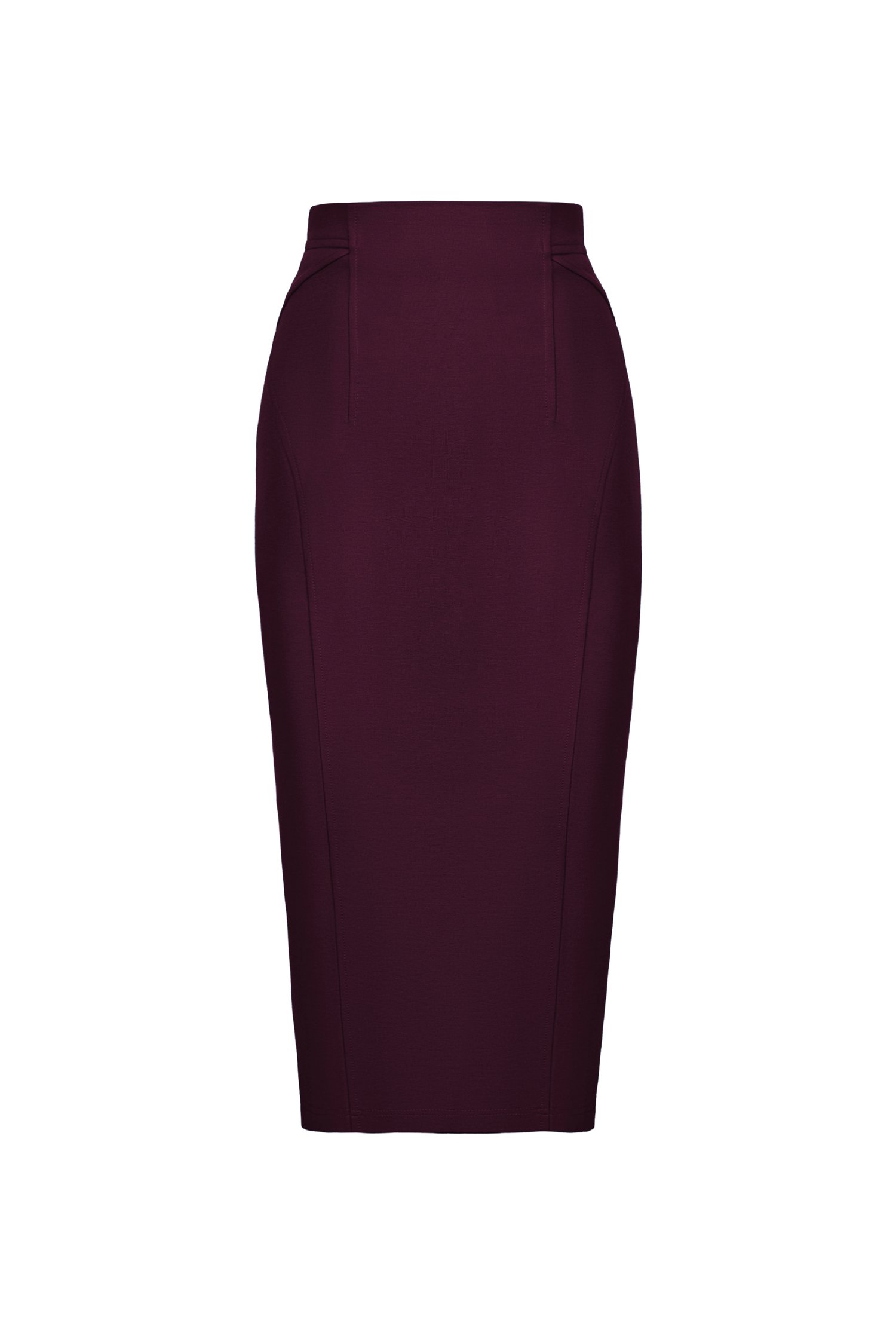 Jaide Tailored Pencil Skirt in Wine Red