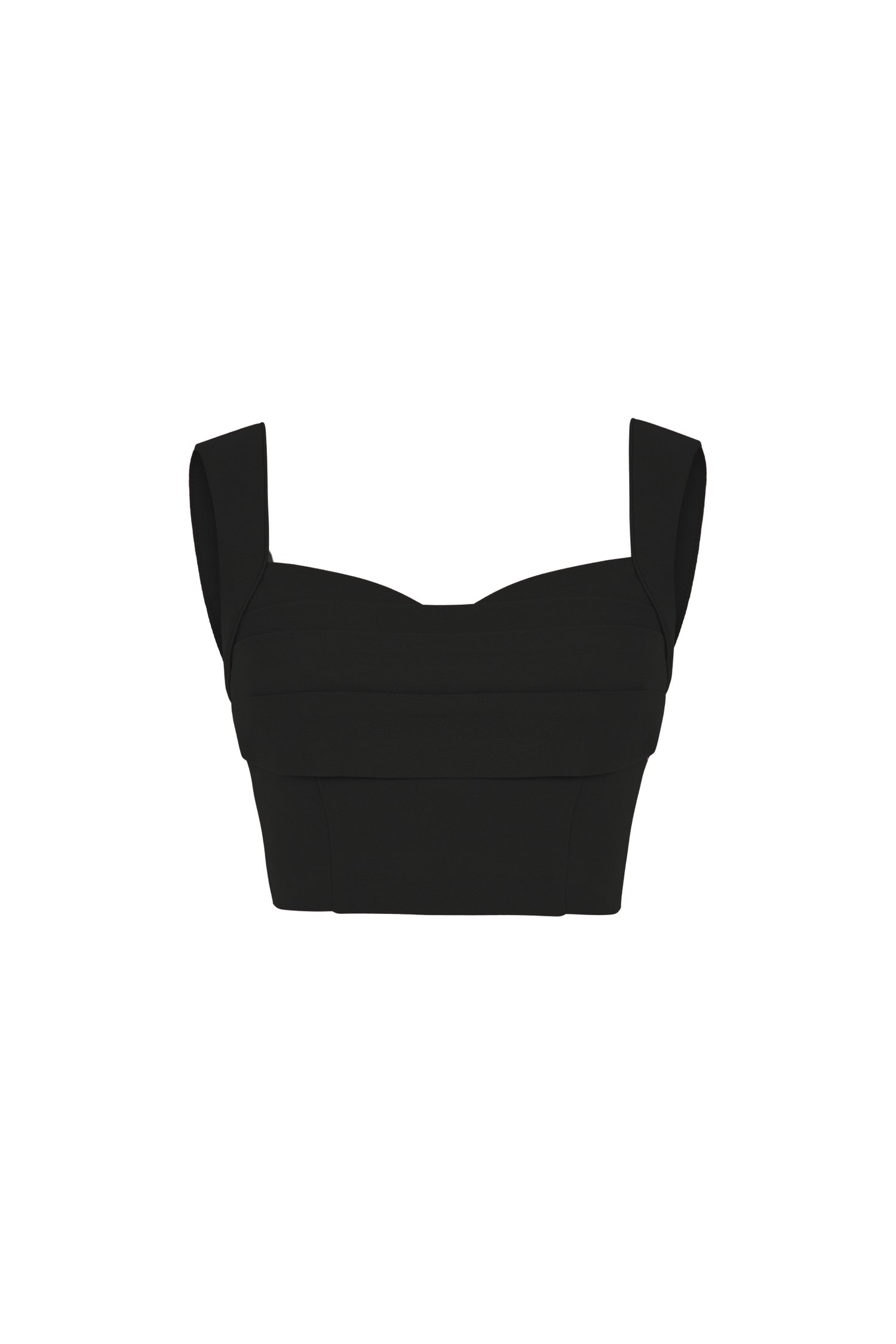 Trista Sweetheart Cropped Top in Classic Black