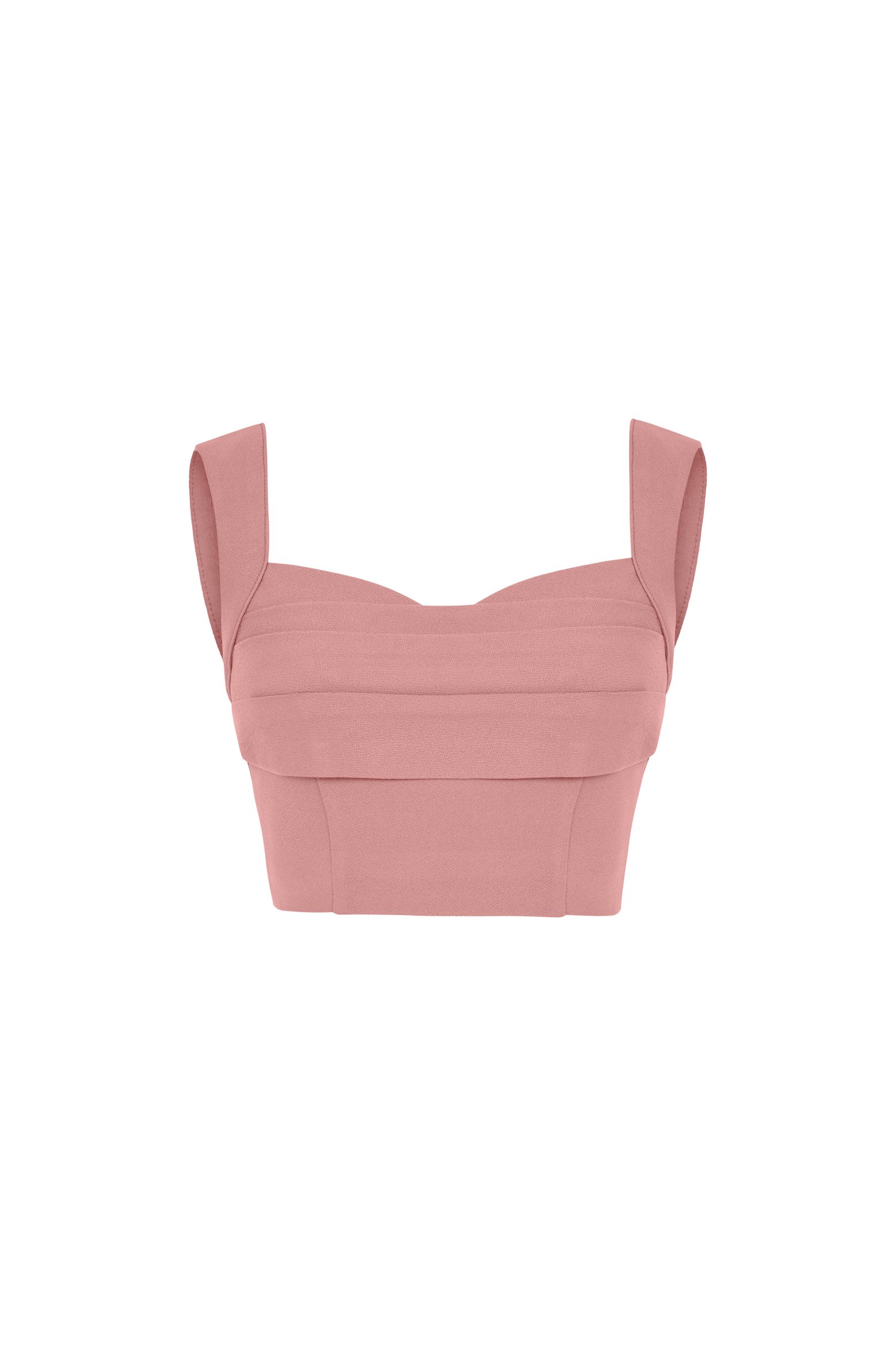 Trista Sweetheart Cropped Top in Dusty Rose