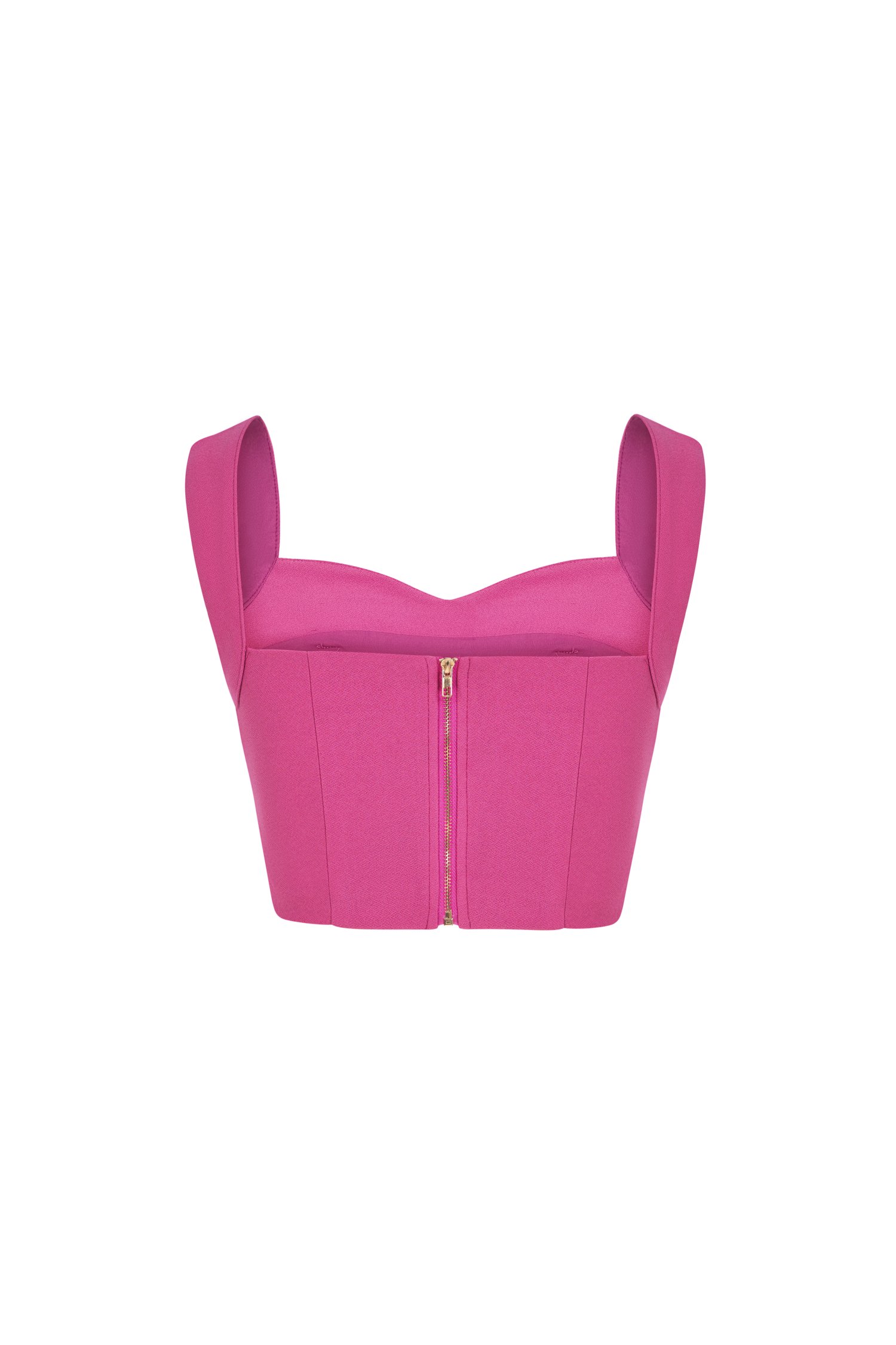 Trista Sweetheart Cropped Top in Hot Pink