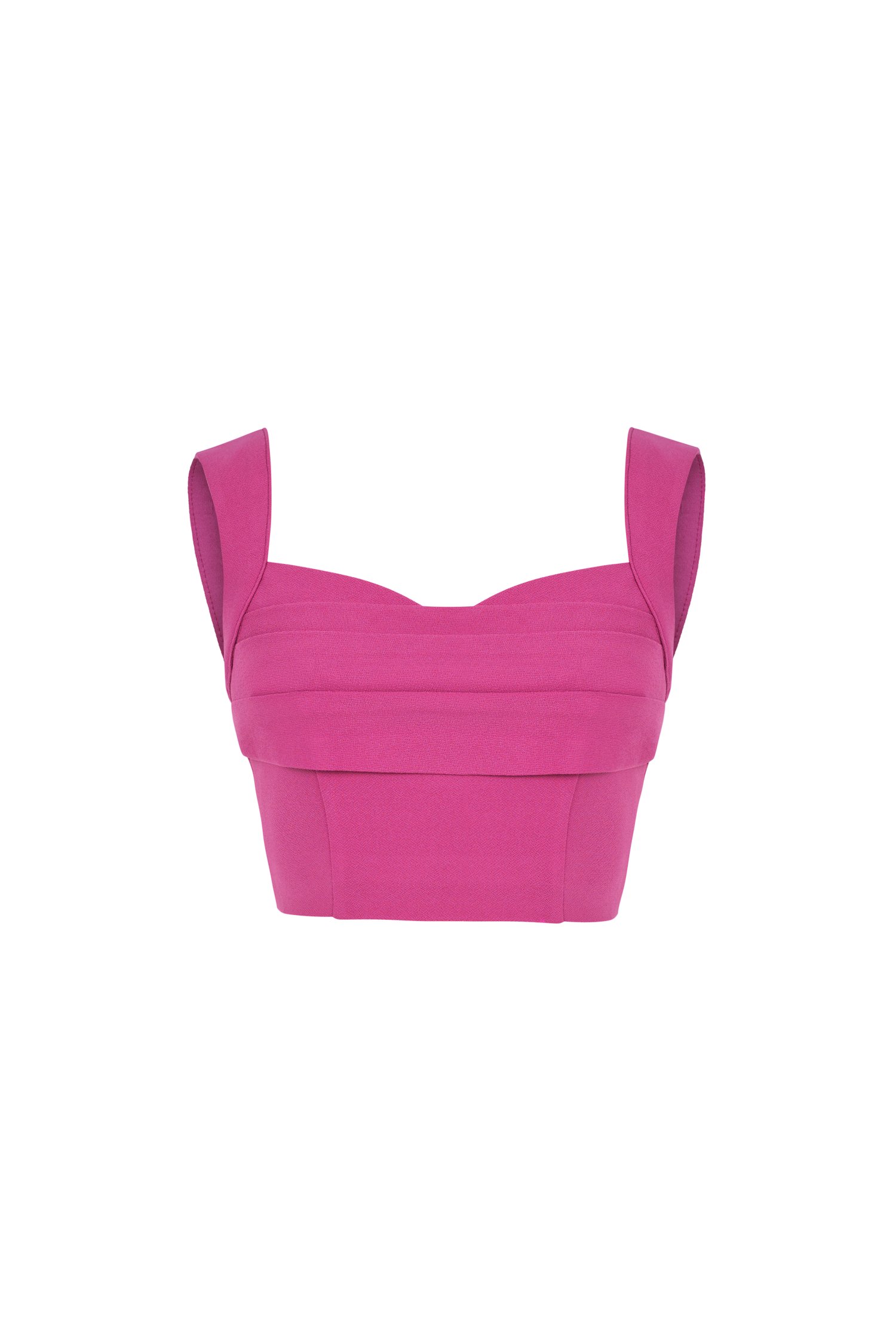 Trista Sweetheart Cropped Top in Hot Pink