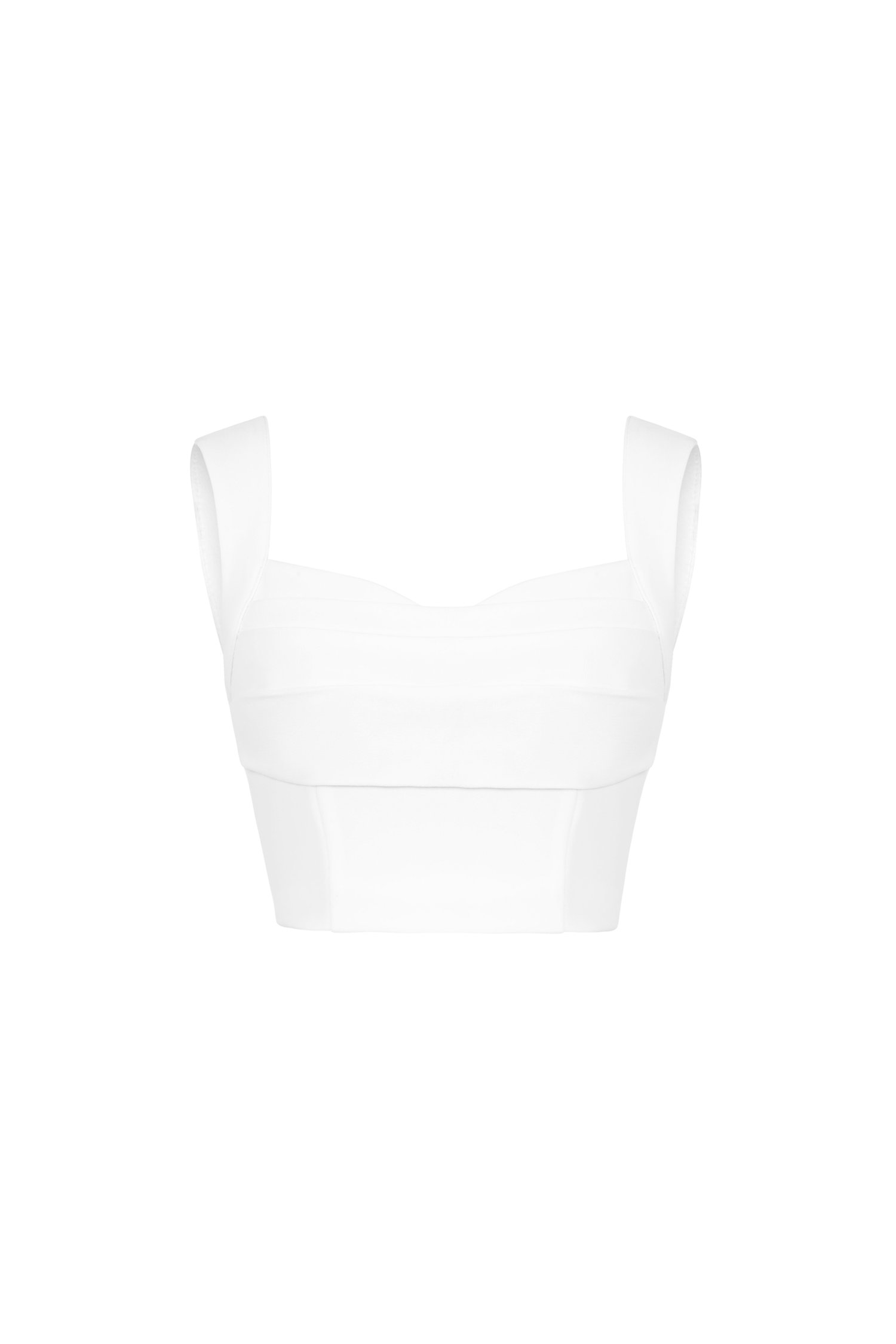 Trista Sweetheart Cropped Top in Iconic White