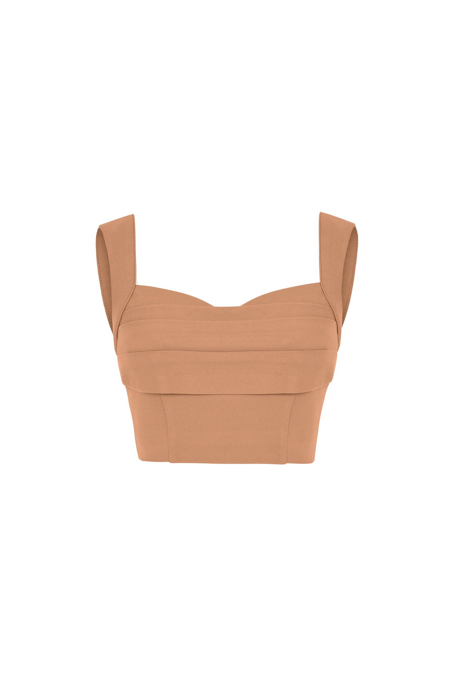 Trista Sweetheart Cropped Top in Latte