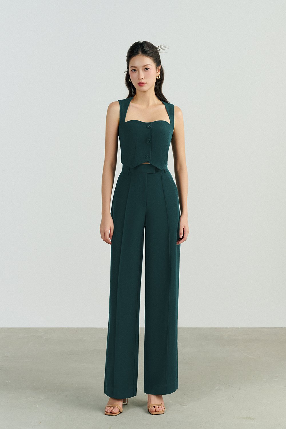 Vianne Straight Leg Pant in Deep Forest