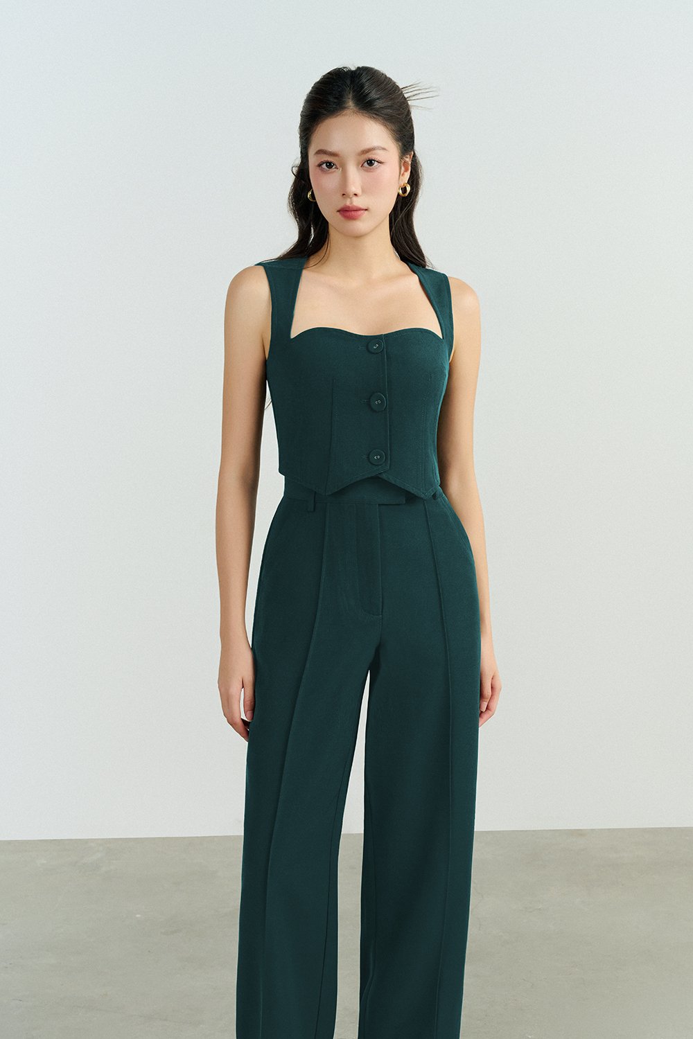 Vianne Straight Leg Pant in Deep Forest