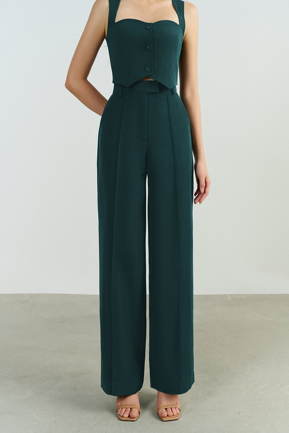 Vianne Straight Leg Pant in Deep Forest