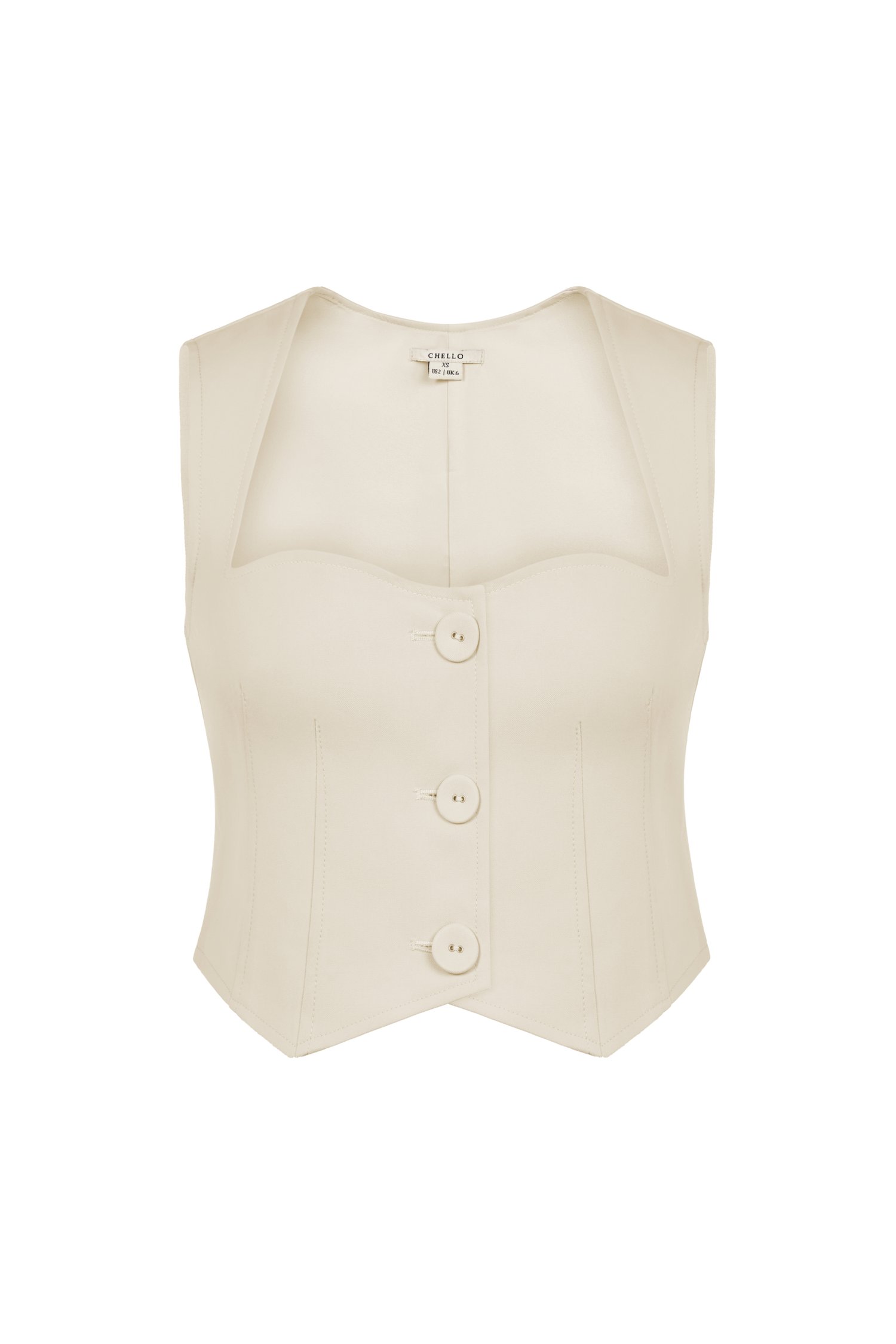 Vianne Vest Cropped Top in Light Cream