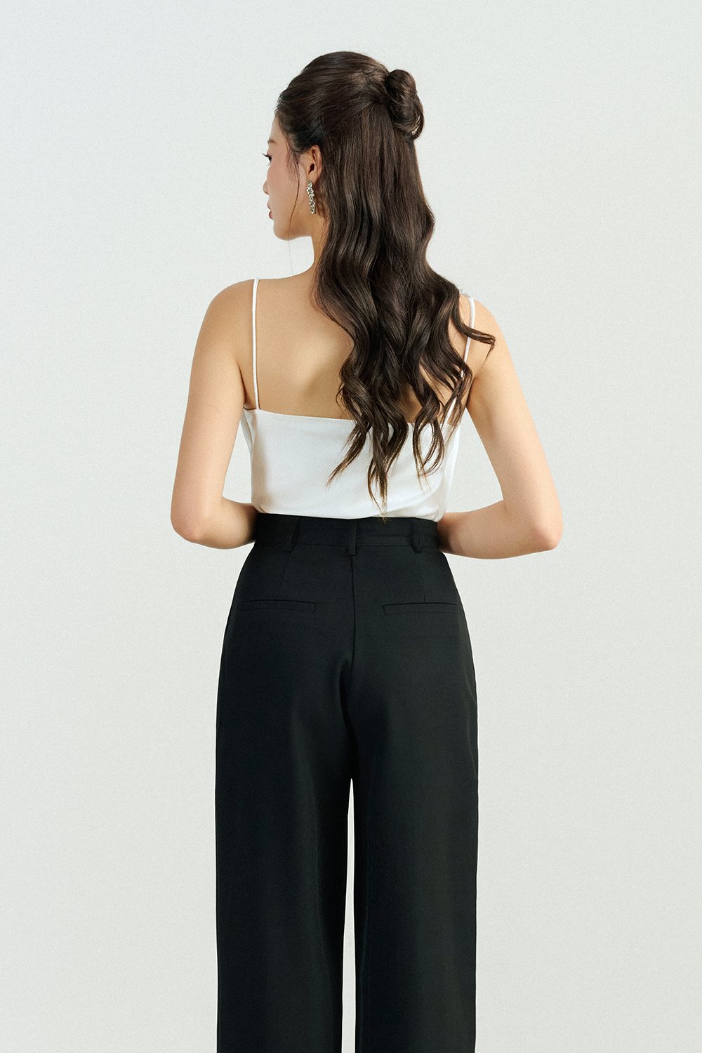 Zenni Cowl Neck Lace Accent Top in Iconic White