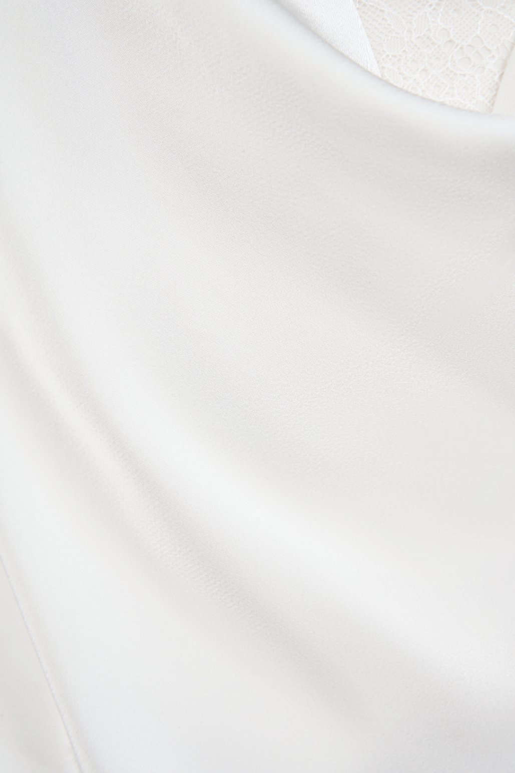 Zenni Cowl Neck Lace Accent Top in Iconic White