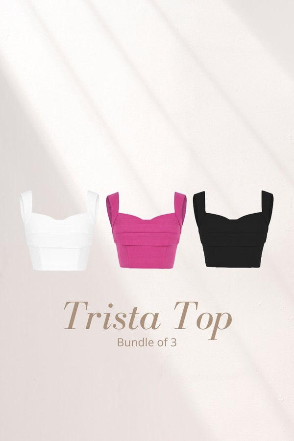 Trista Sweetheart Cropped Top Bundle of 3