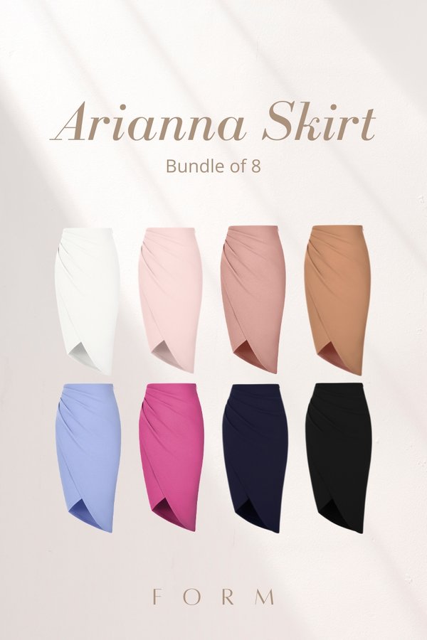 Arianna Side Ruches Wrap Pencil Skirt Bundle of 8