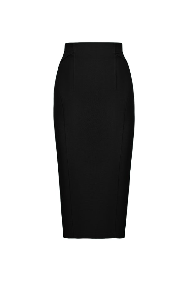 Jaide Tailored Pencil Skirt in Classic Black