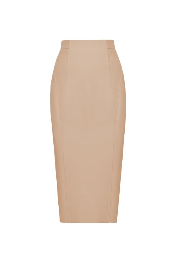 Jaide Tailored Pencil Skirt in Brandy