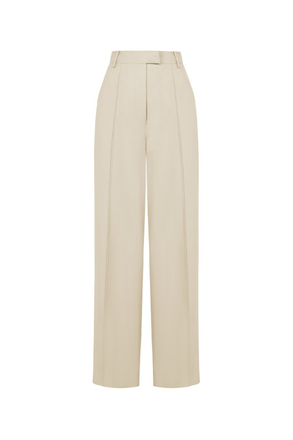 Vianne Straight Leg Pant in Light Cream