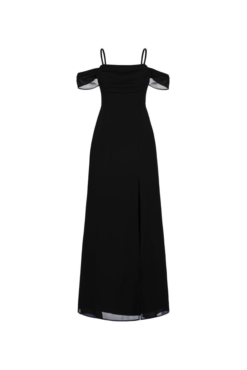 Iris 4-Way Mermaid Slip Padded Maxi Dress in Classic Black