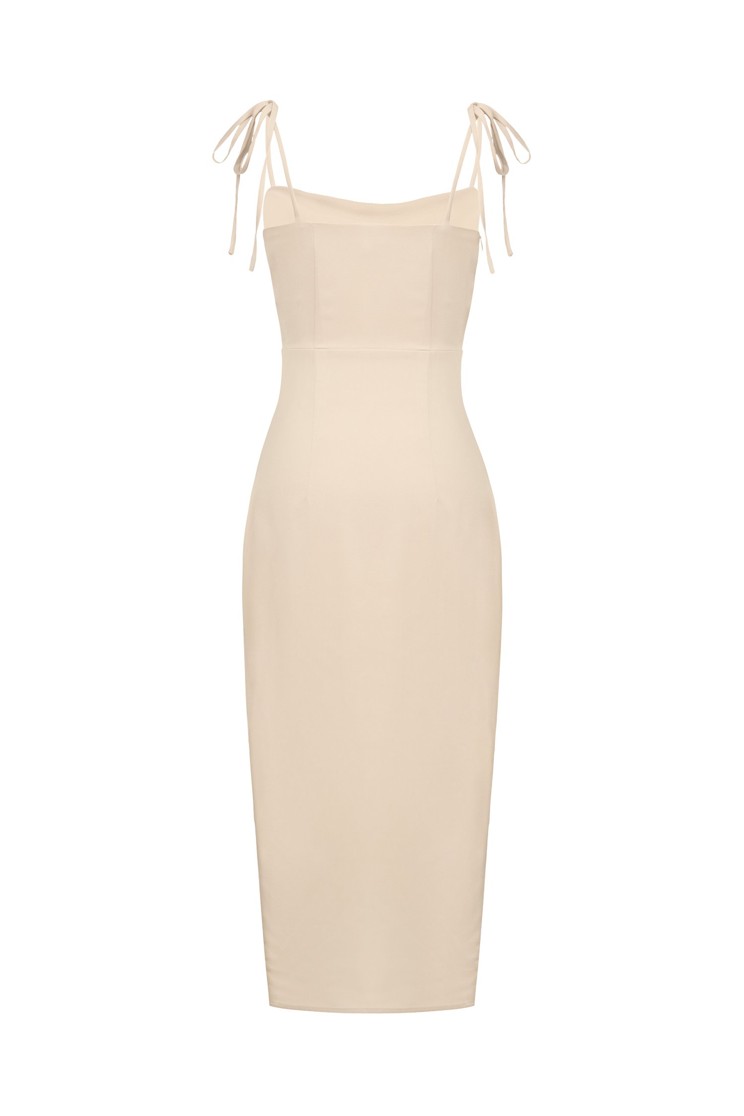 Adelaide Cowl Neck Slip Midi Dress in Champagne Glow