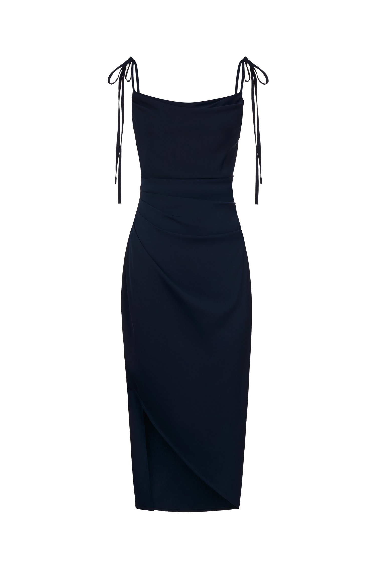 Adelaide Cowl Neck Slip Midi Dress in ⁠Enchanted Midnight