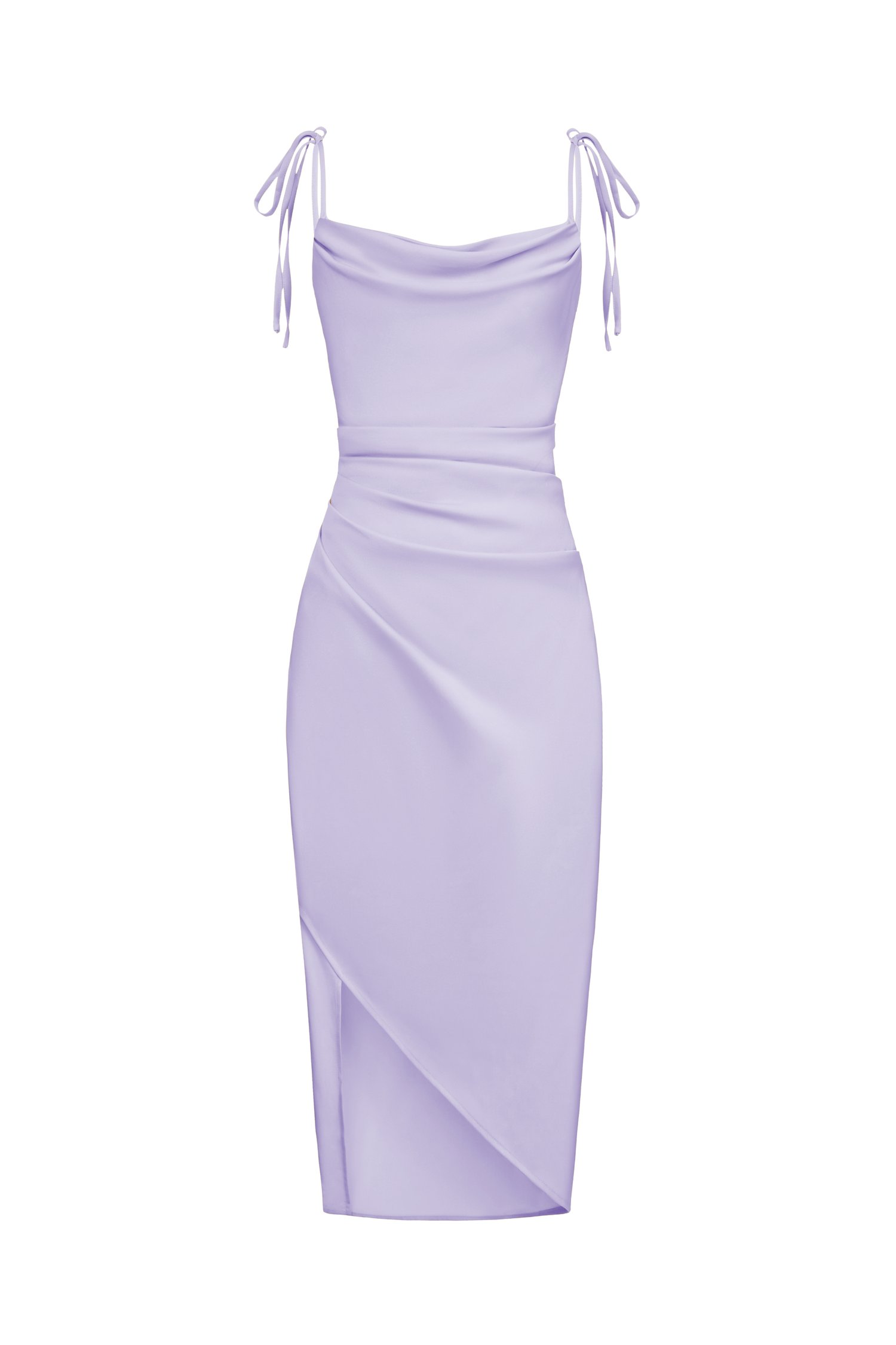 Adelaide Cowl Neck Slip Midi Dress in ⁠Violet Whisper