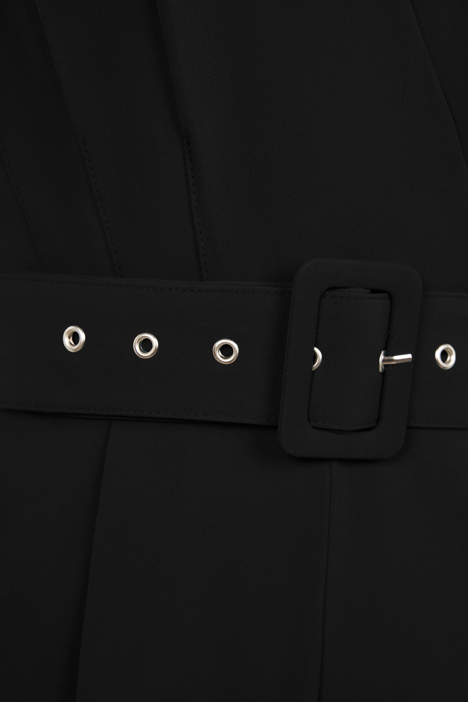 Alyse Pleated V-Neckline Jumpsuit in Classic Black