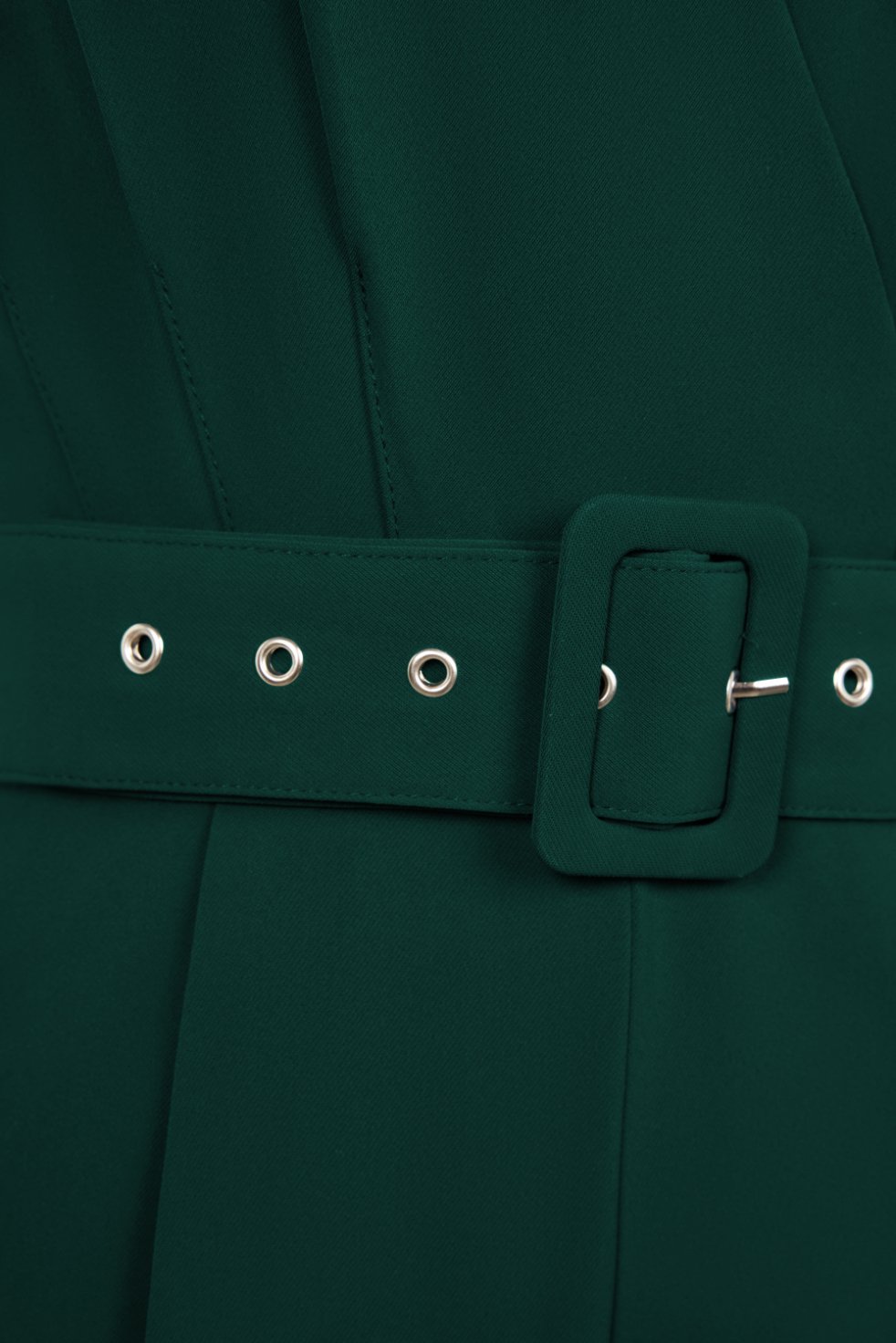 Alyse Pleated V-Neckline Jumpsuit in Forest Green