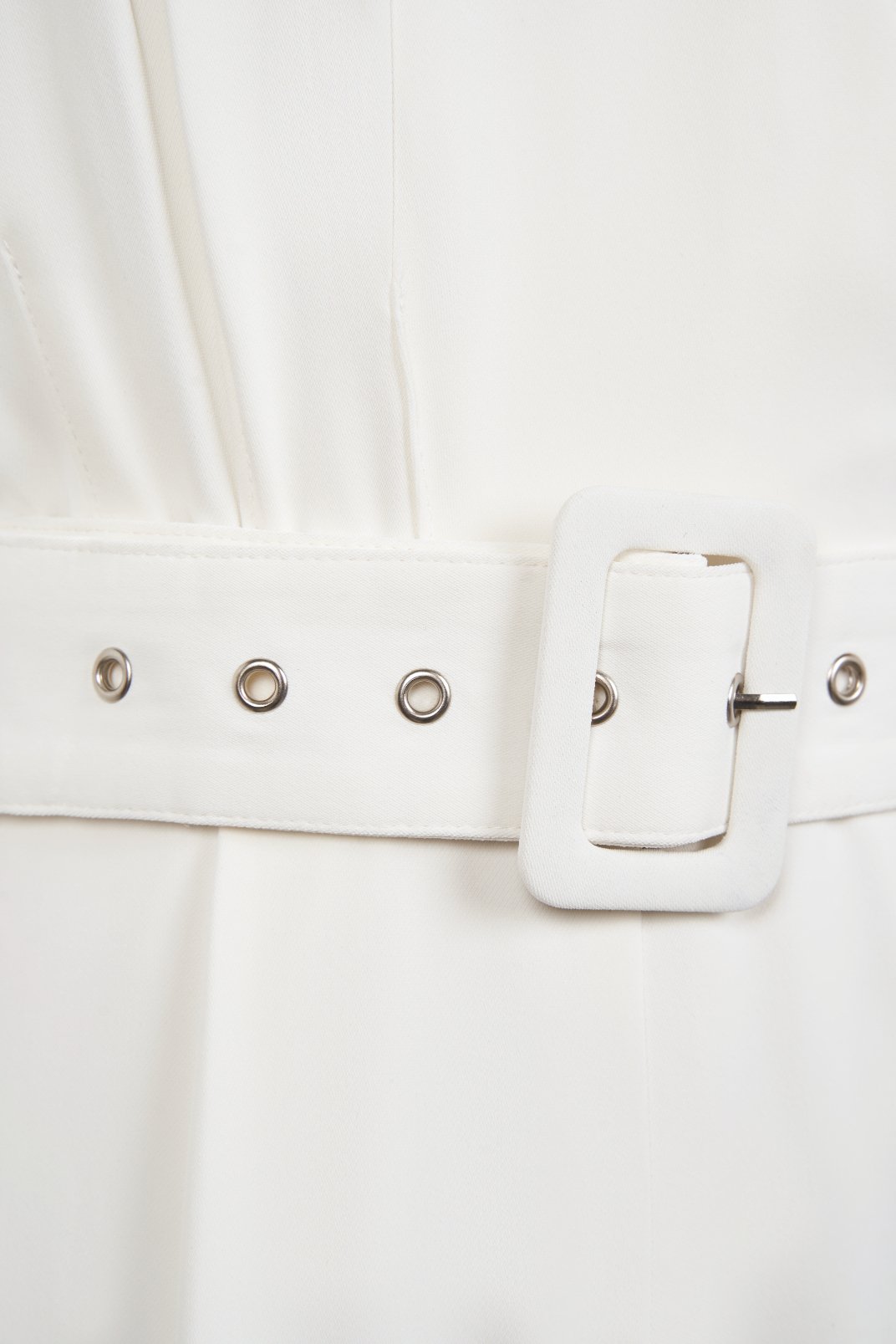 Alyse Pleated V-Neckline Jumpsuit in Iconic White