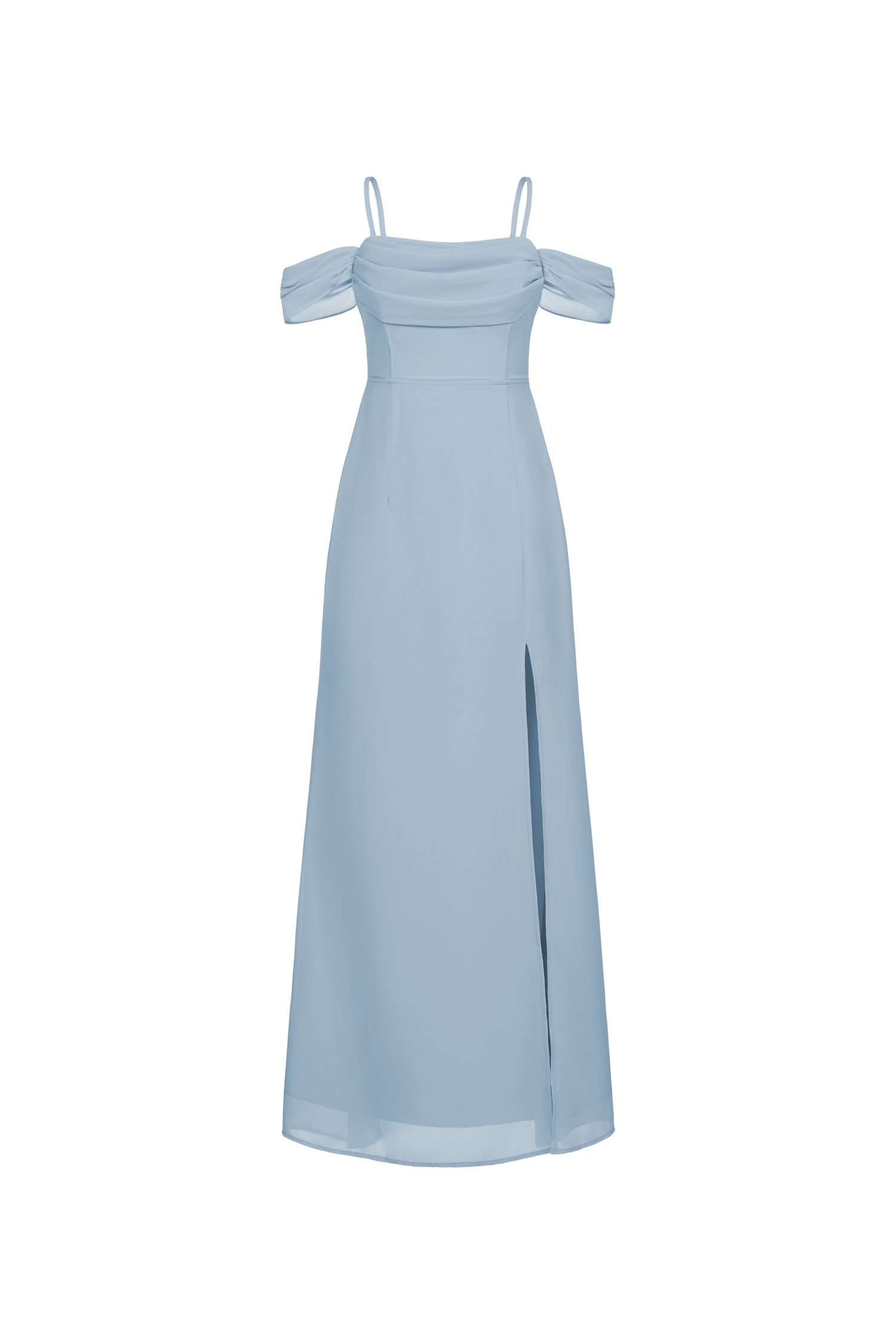 Iris 4-Way Mermaid Slip Padded Maxi Dress in Celestial Blue