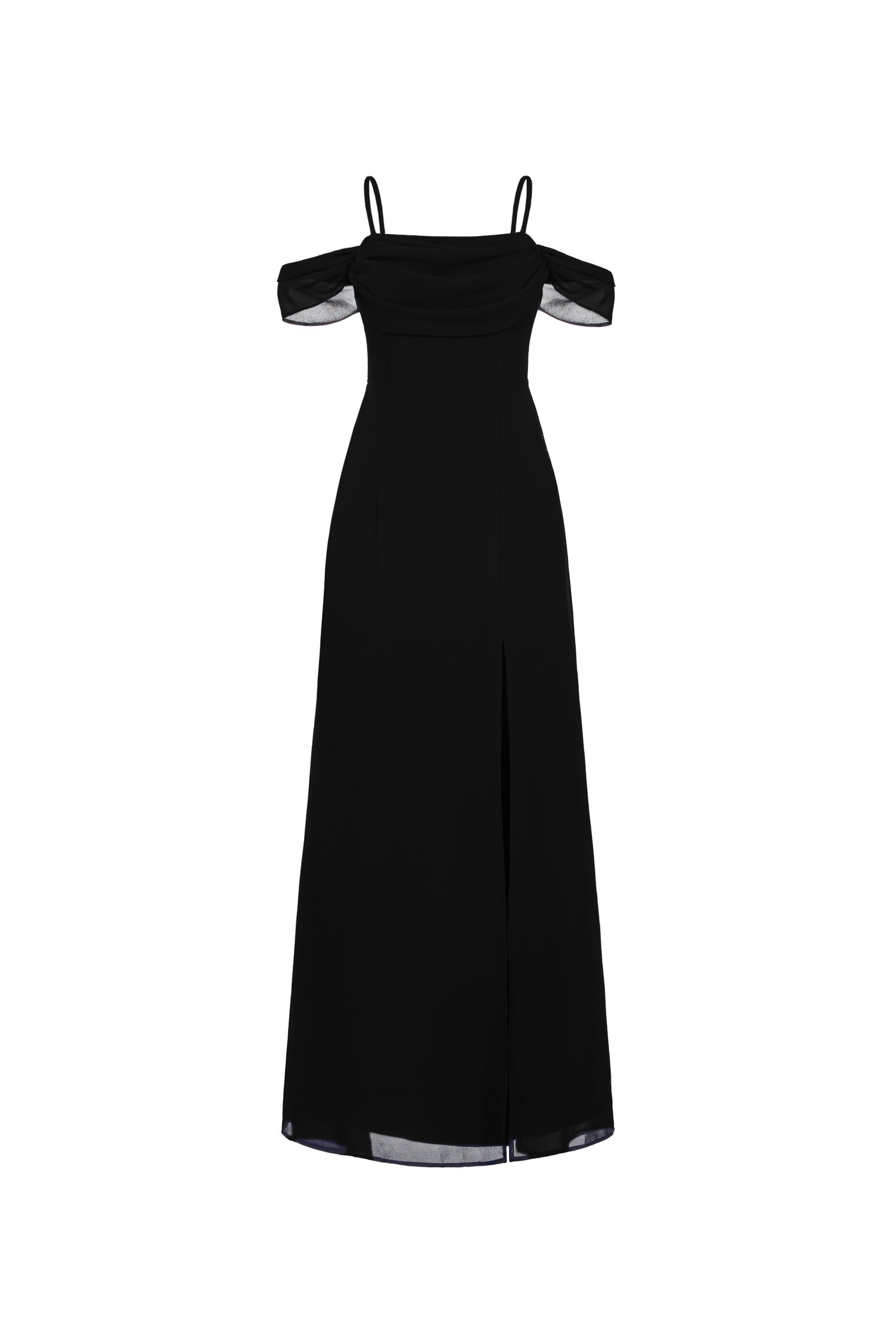 Iris 4-Way Mermaid Slip Padded Maxi Dress in Classic Black